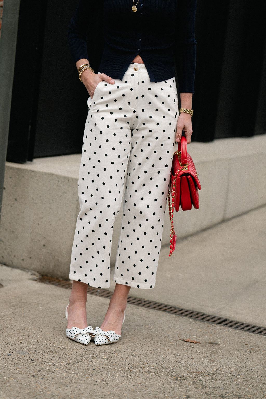 Flavie polka dot pants white