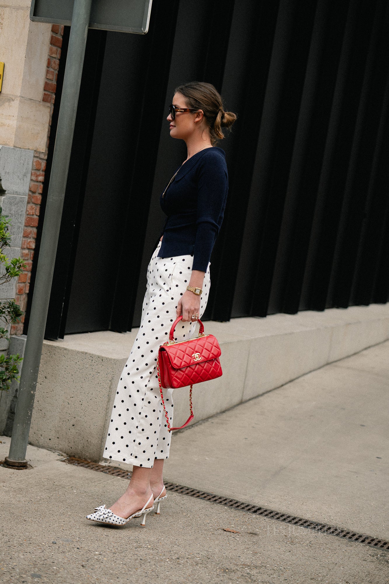 Flavie polka dot pants white