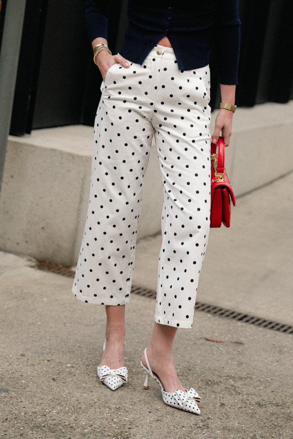 Flavie polka dot pants white
