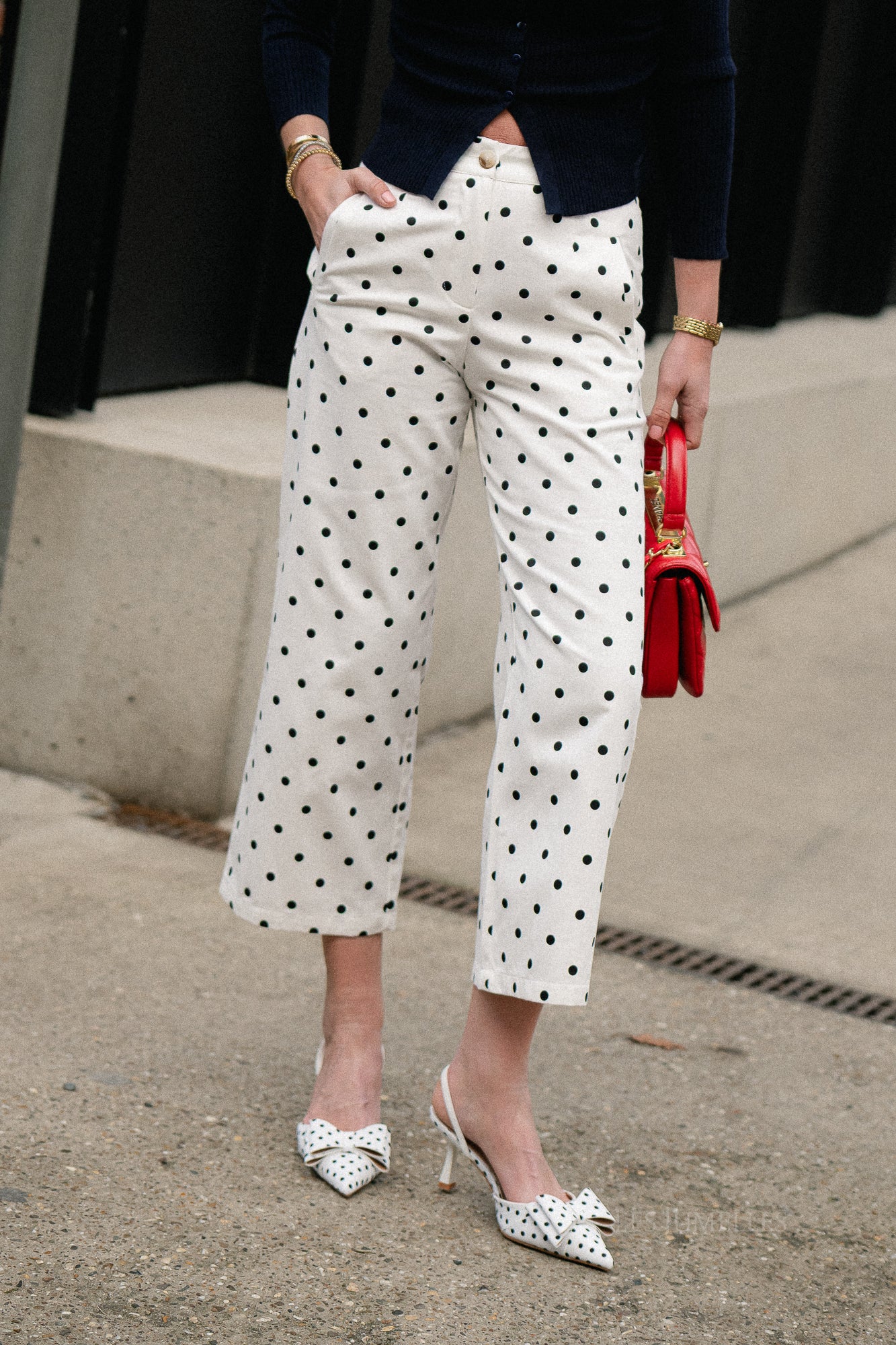 Flavie polka dot pants white