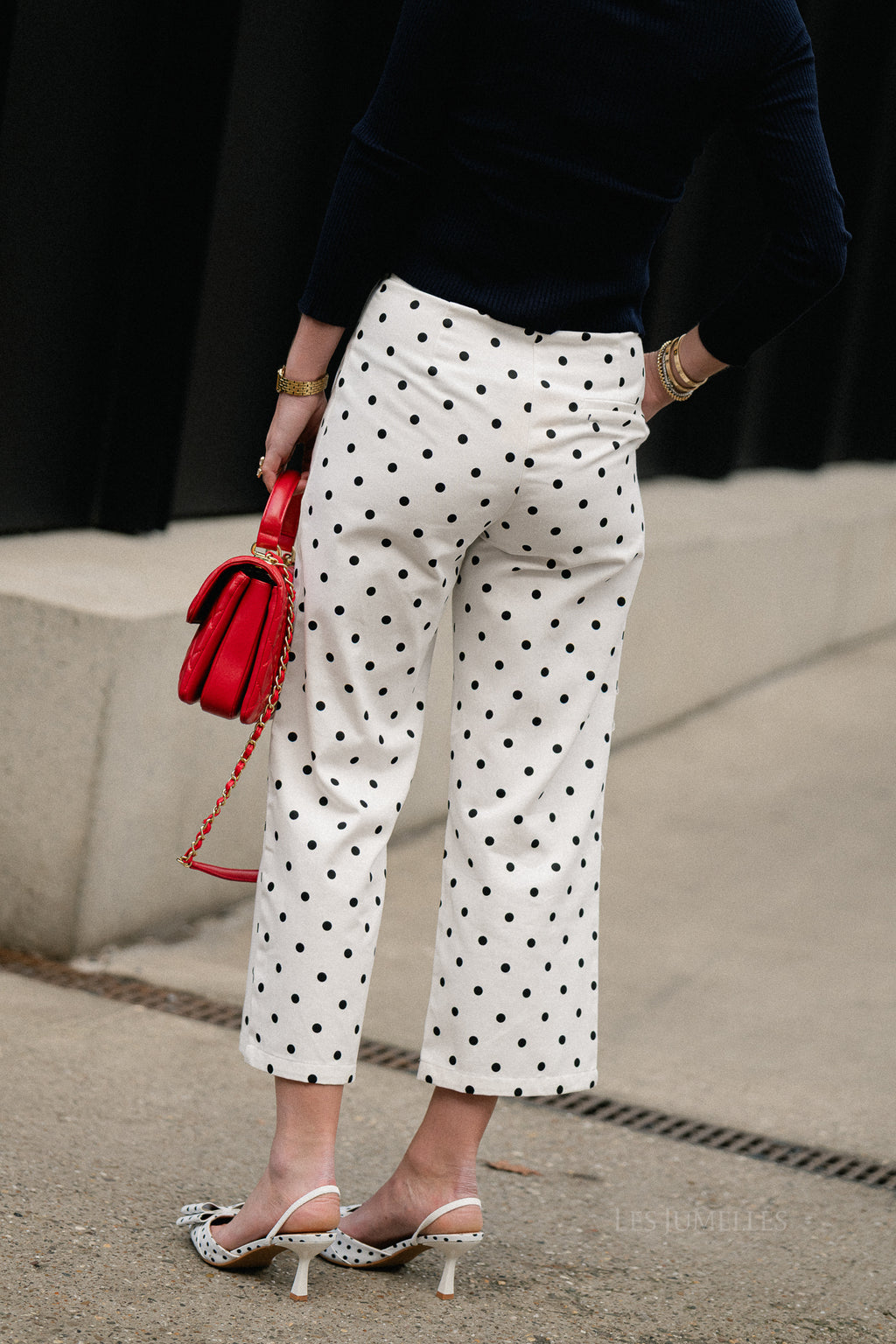 Flavie polka dot pants white