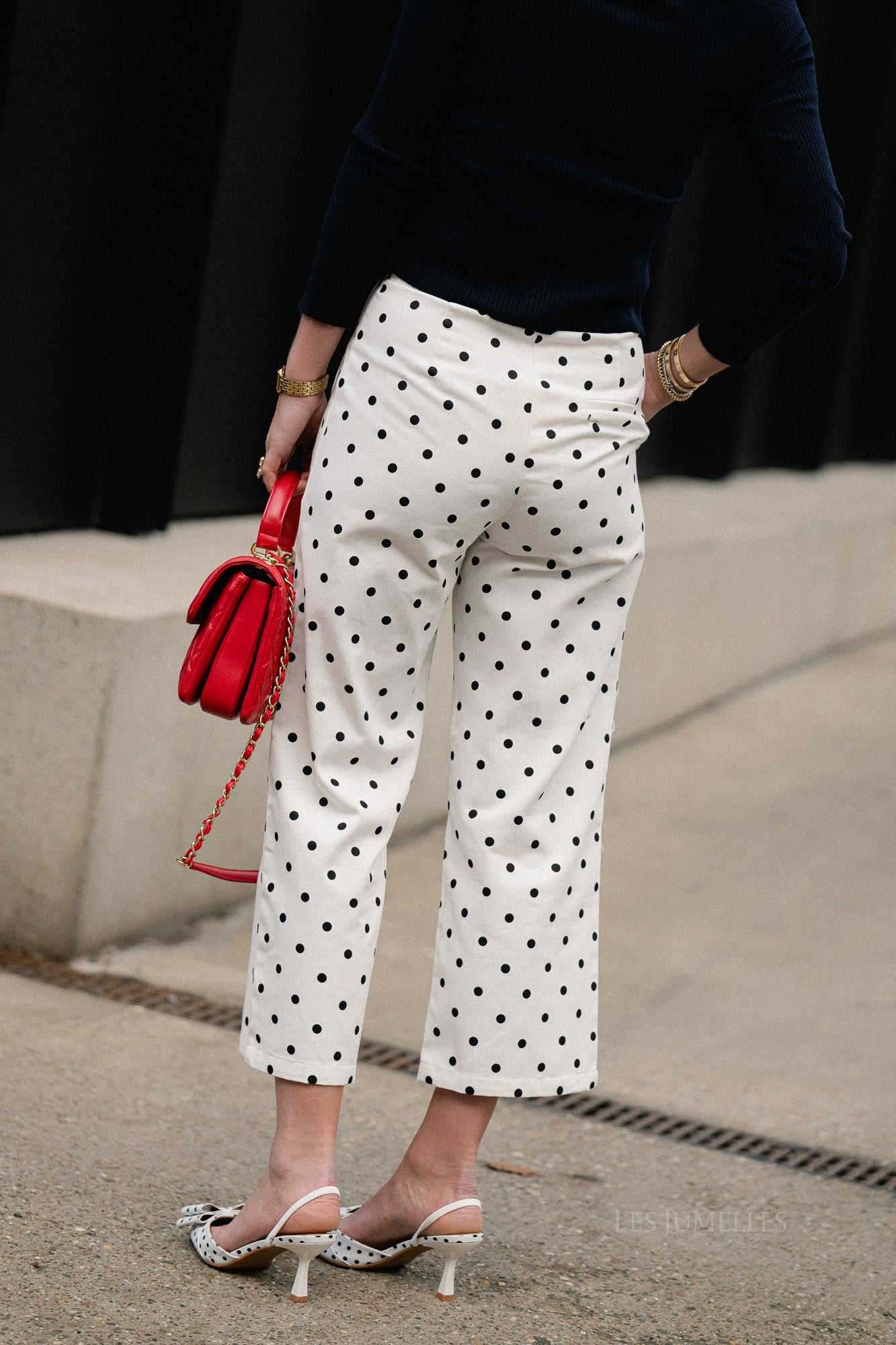 Flavie polka dot pants white