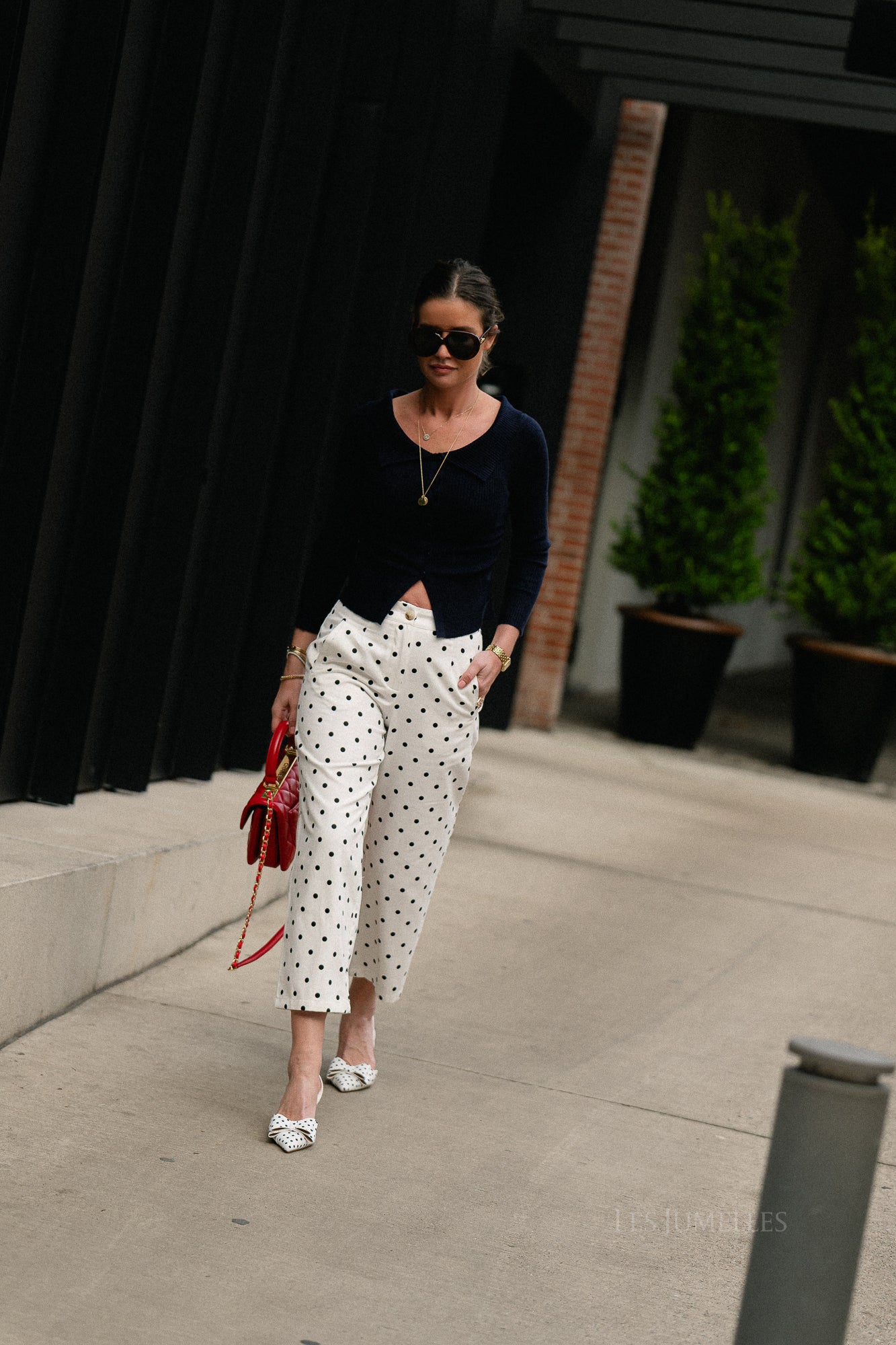 Flavie polka dot pants white