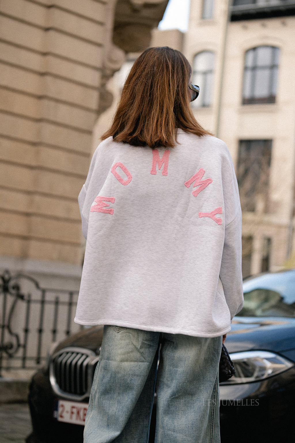 ORIGINAL 'Mommy' sweater roze/lichtgrijs