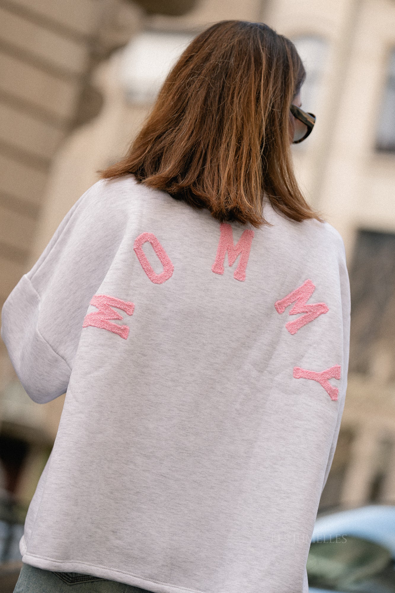 ORIGINAL 'Mommy' sweater roze/lichtgrijs