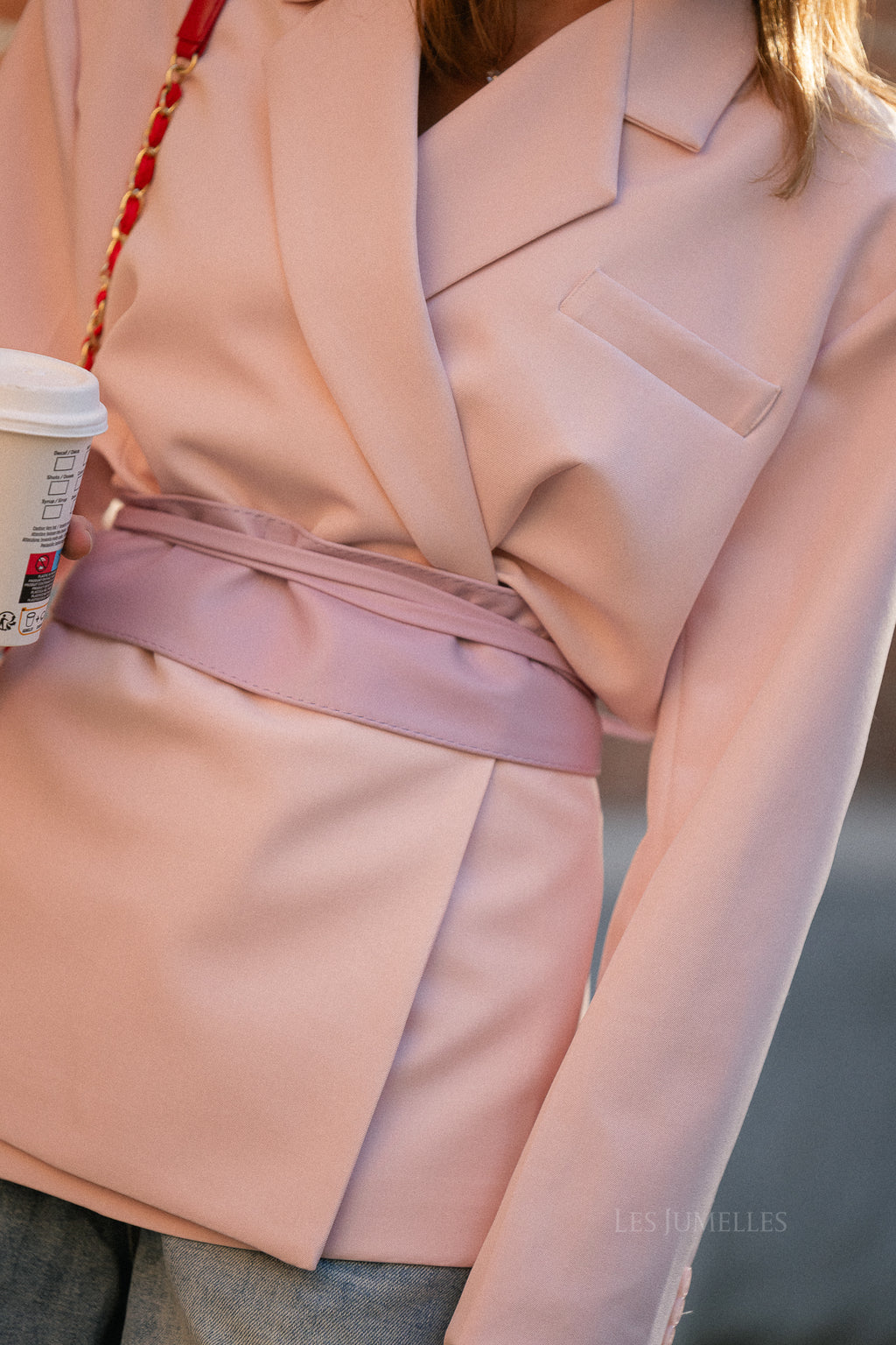 Maxine Leder-Bindegürtel Lavender Mist