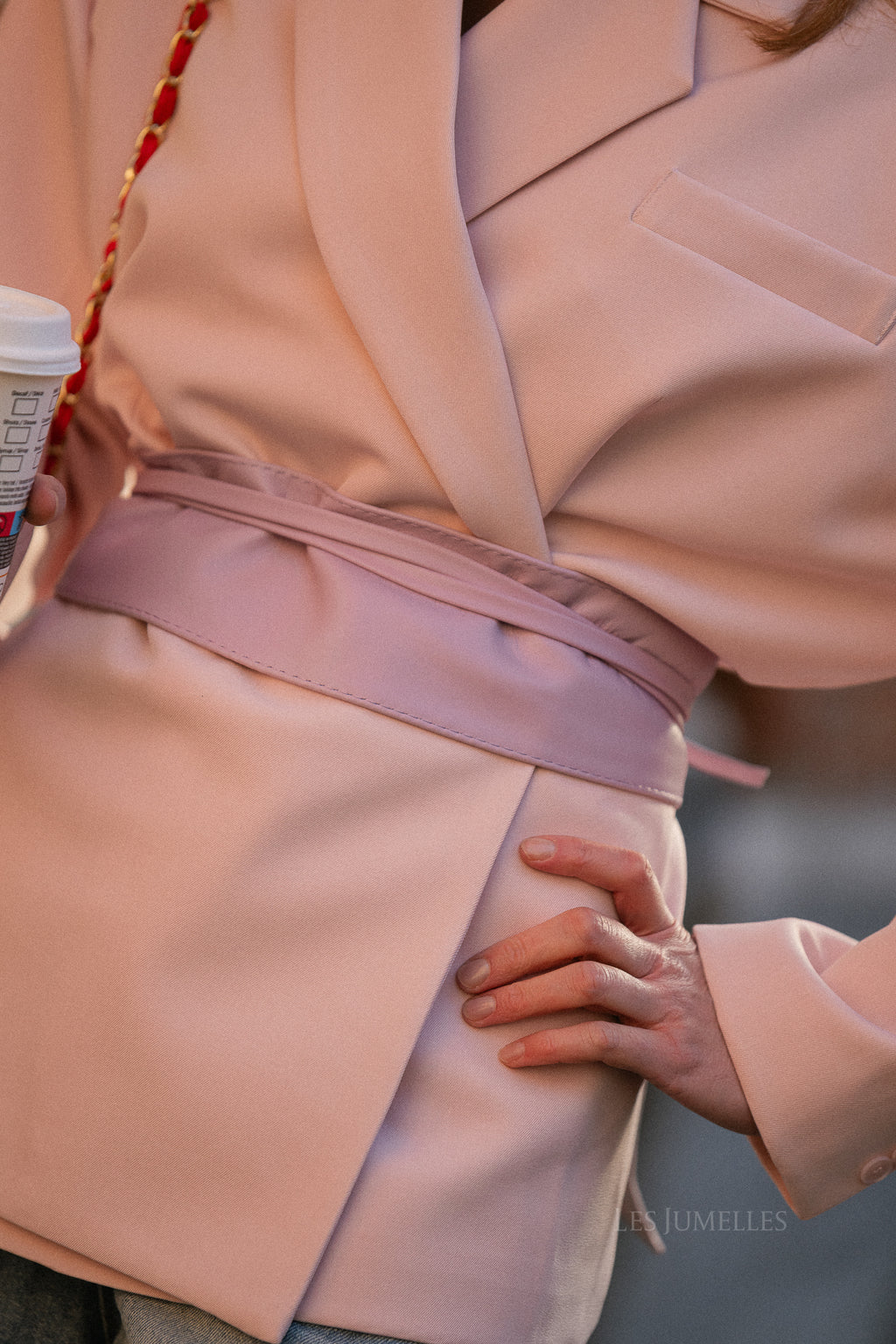 Maxine Leder-Bindegürtel Lavender Mist