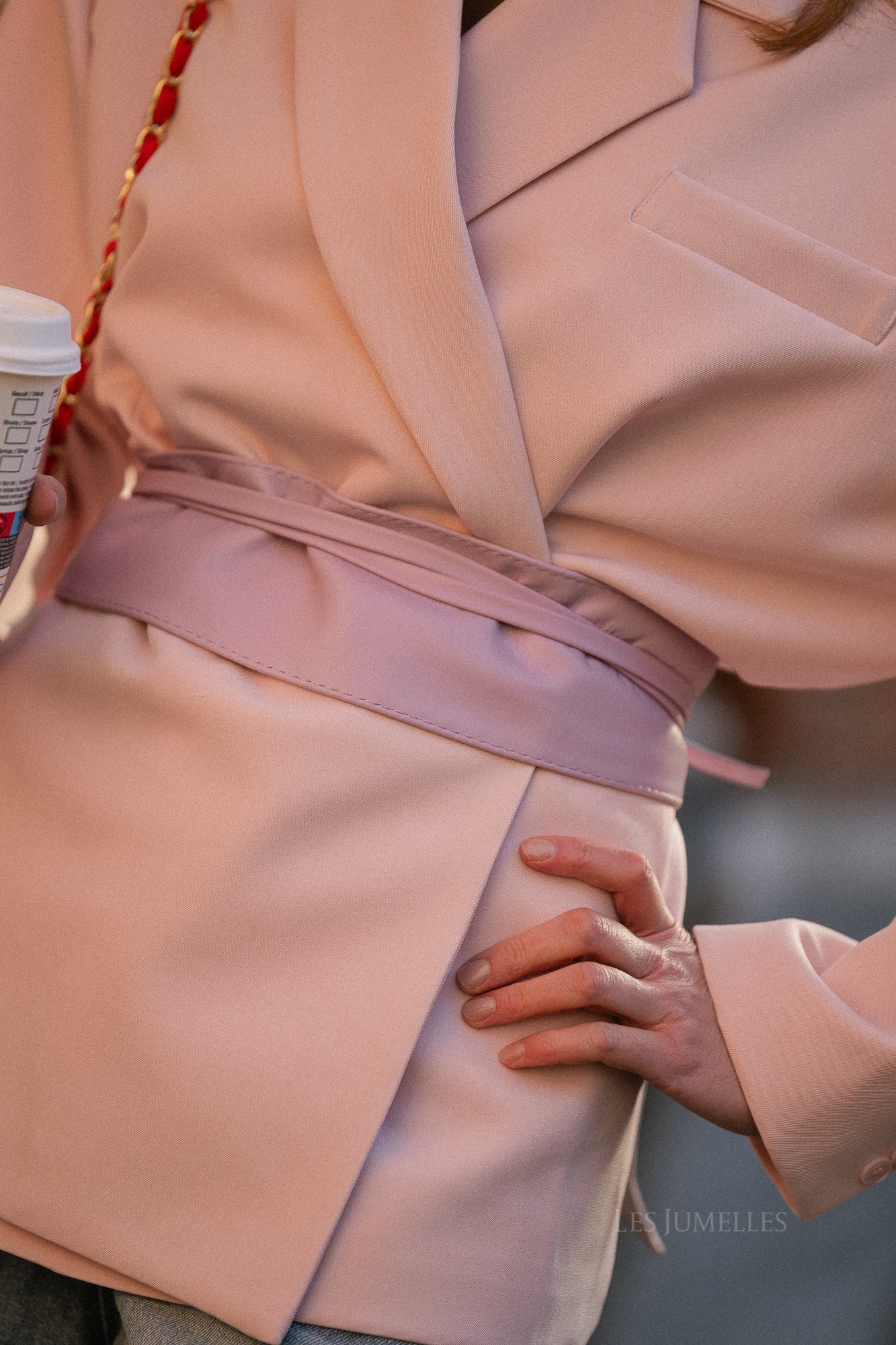 Maxine Leder-Bindegürtel Lavender Mist