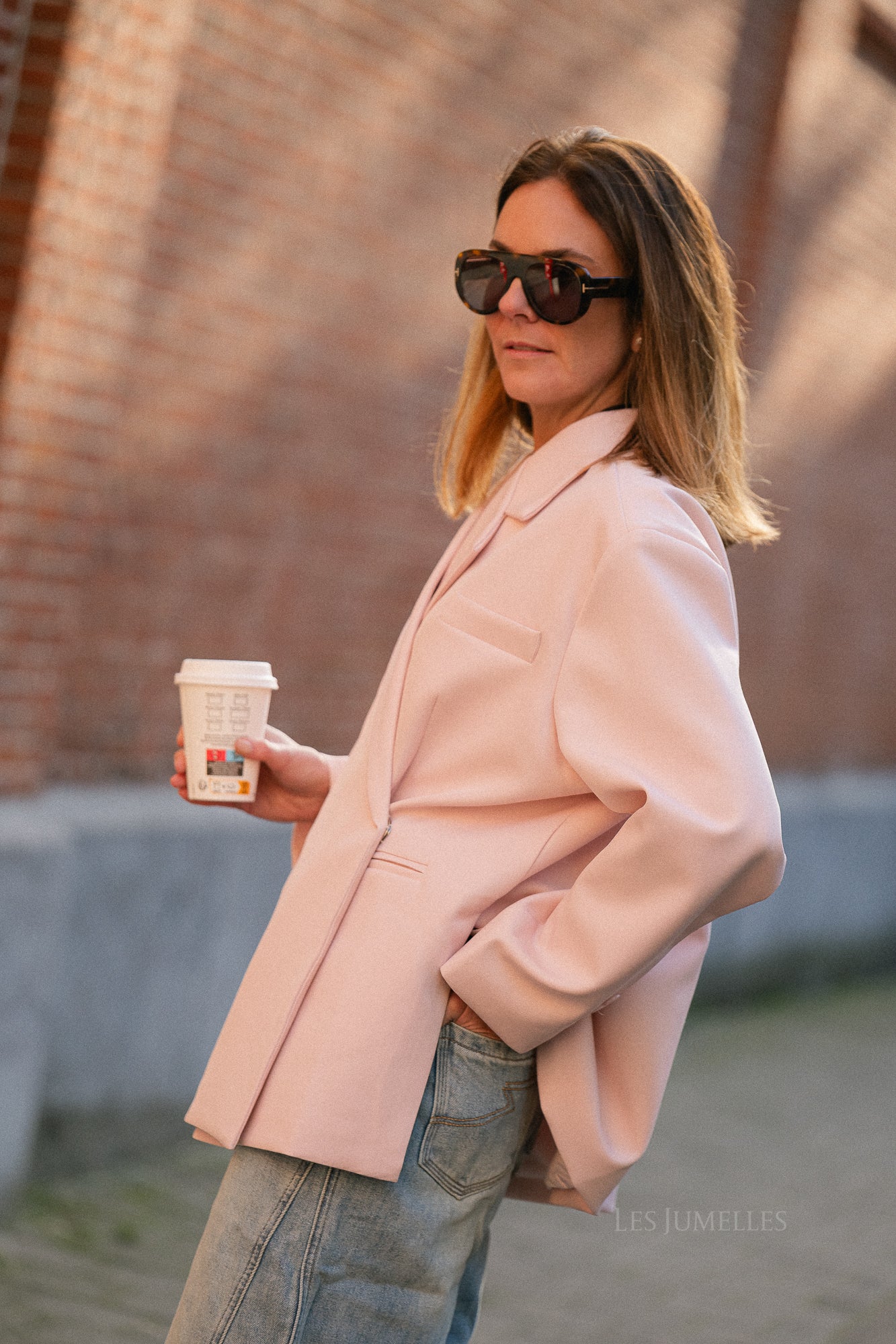 Chloe Oversized-Blazer Perlmutt-Blush