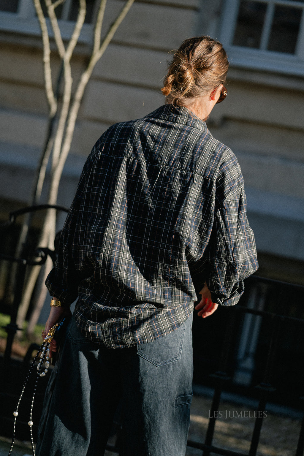 Lola checkered oversized shirt navy/olive