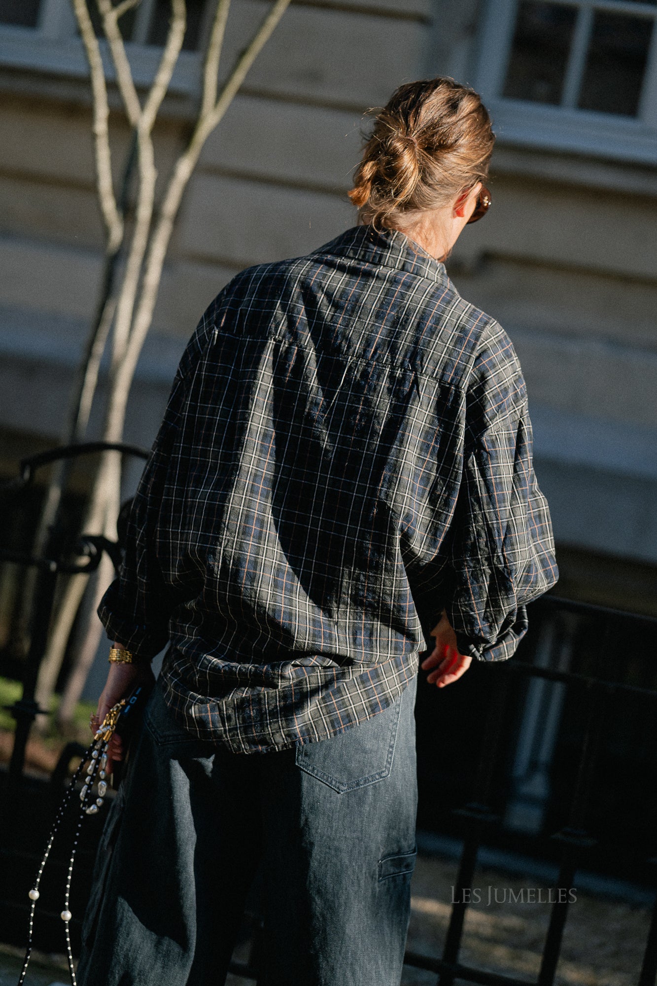 Lola checkered oversized shirt navy/olive