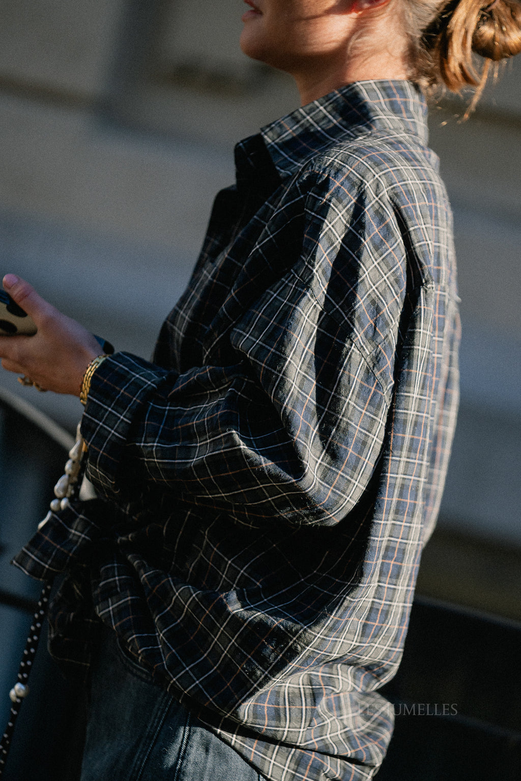 Lola checkered oversized shirt navy/olive