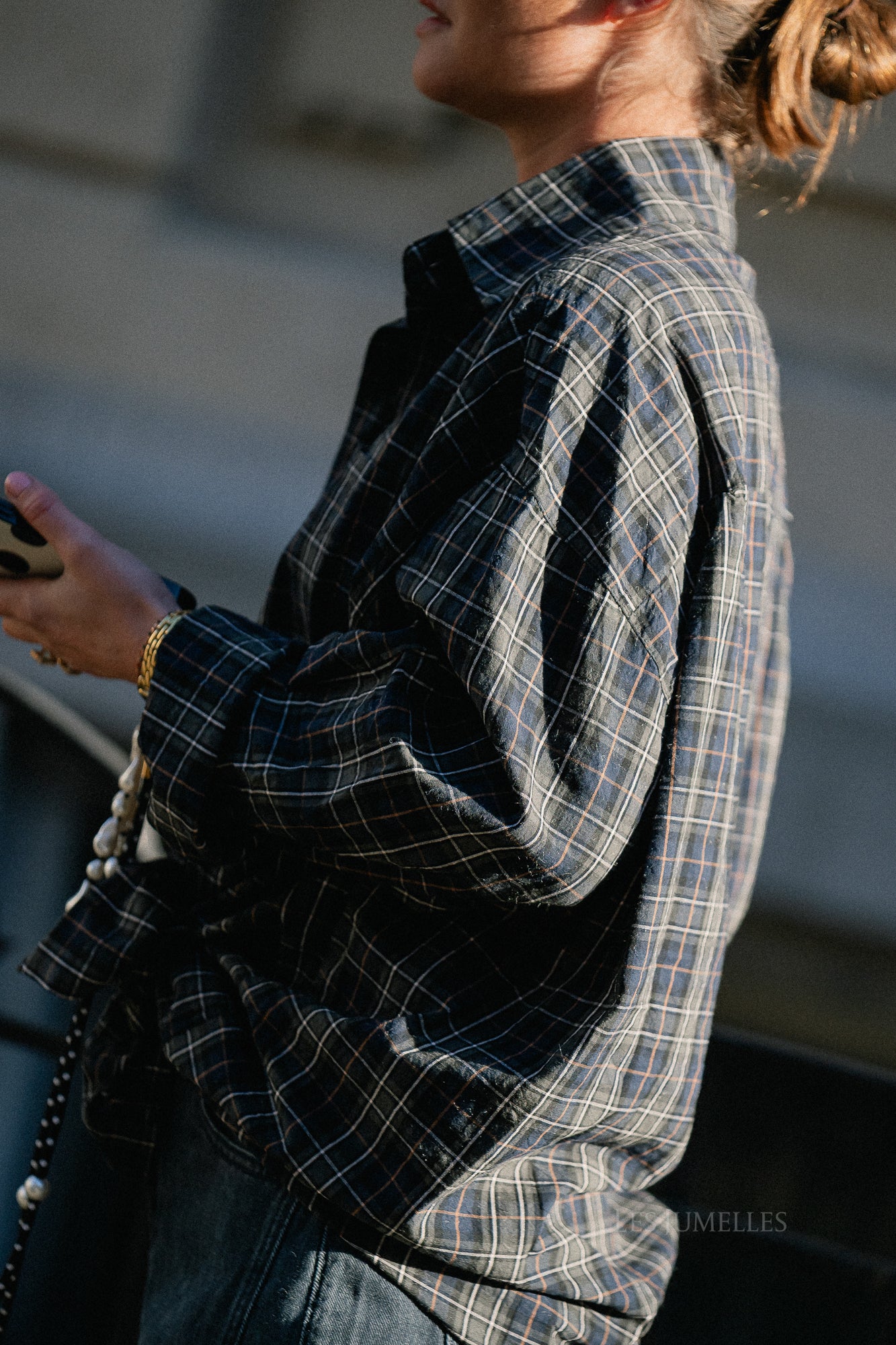 Lola checkered oversized shirt navy/olive
