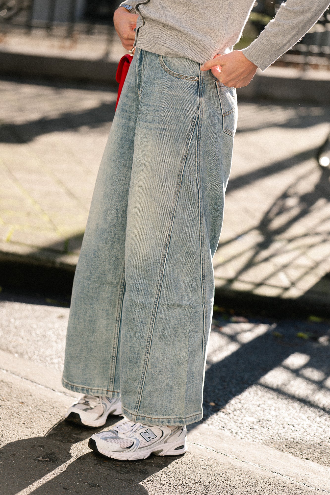 Scarlett wide leg jeans washed denim