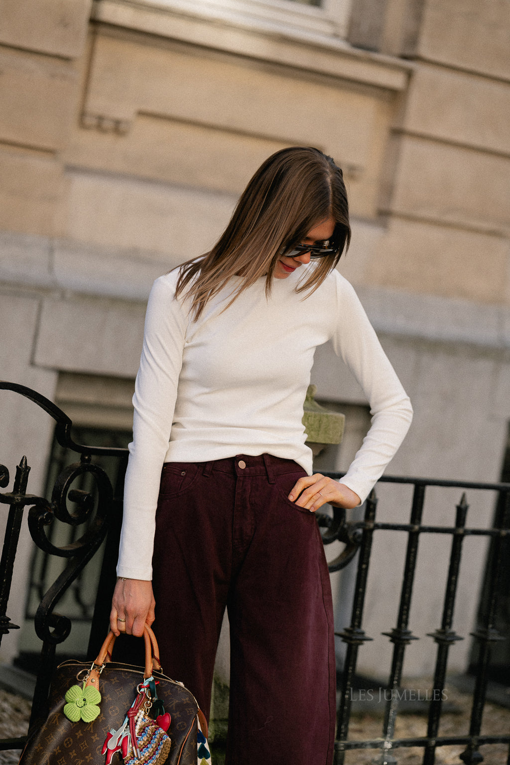 Grace ribbed LS shirt offwhite