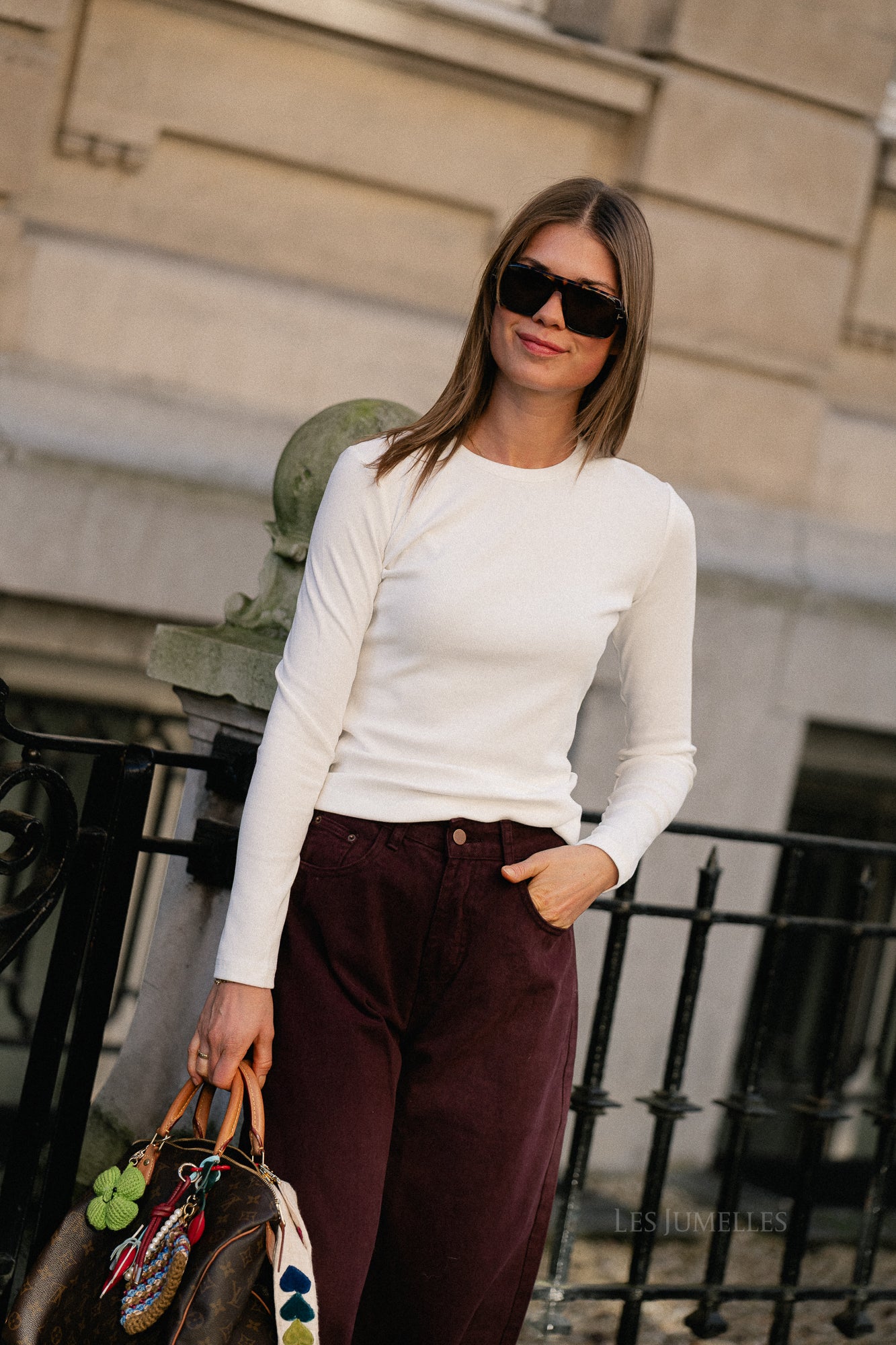 Grace ribbed LS shirt offwhite