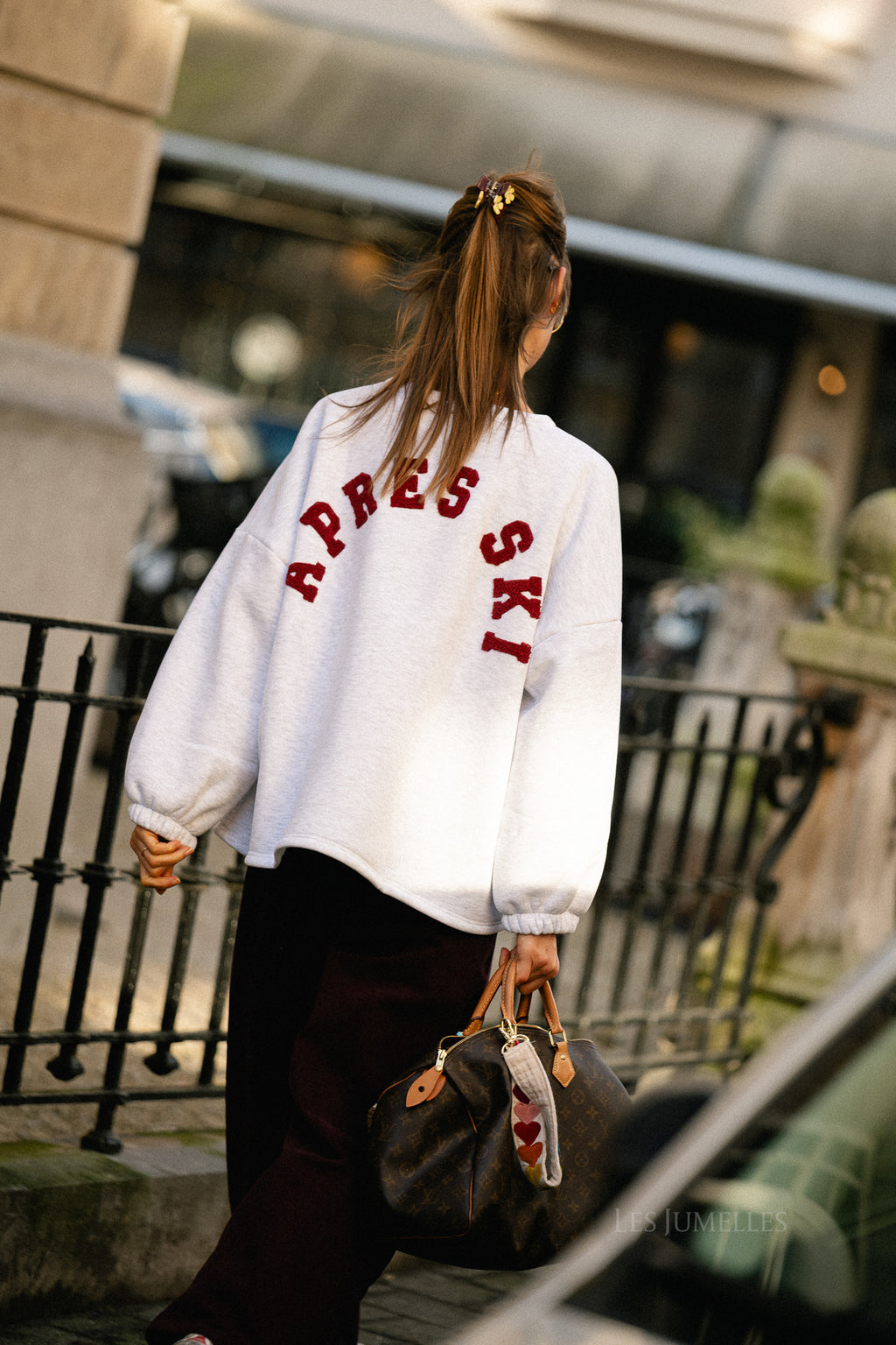 "APRES SKI" sweater light grey/burgundy