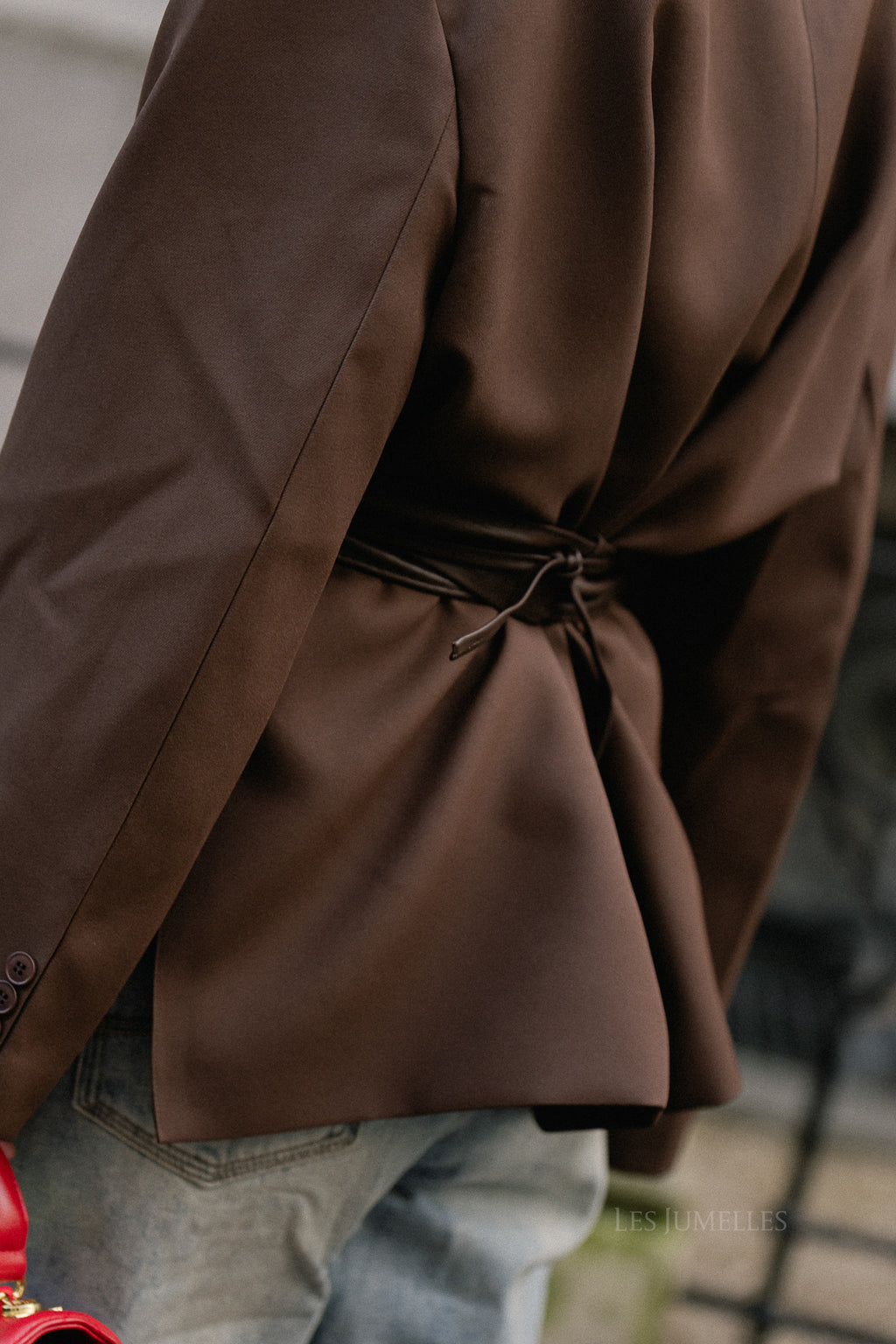 Maxine leren strikceintuur bruin