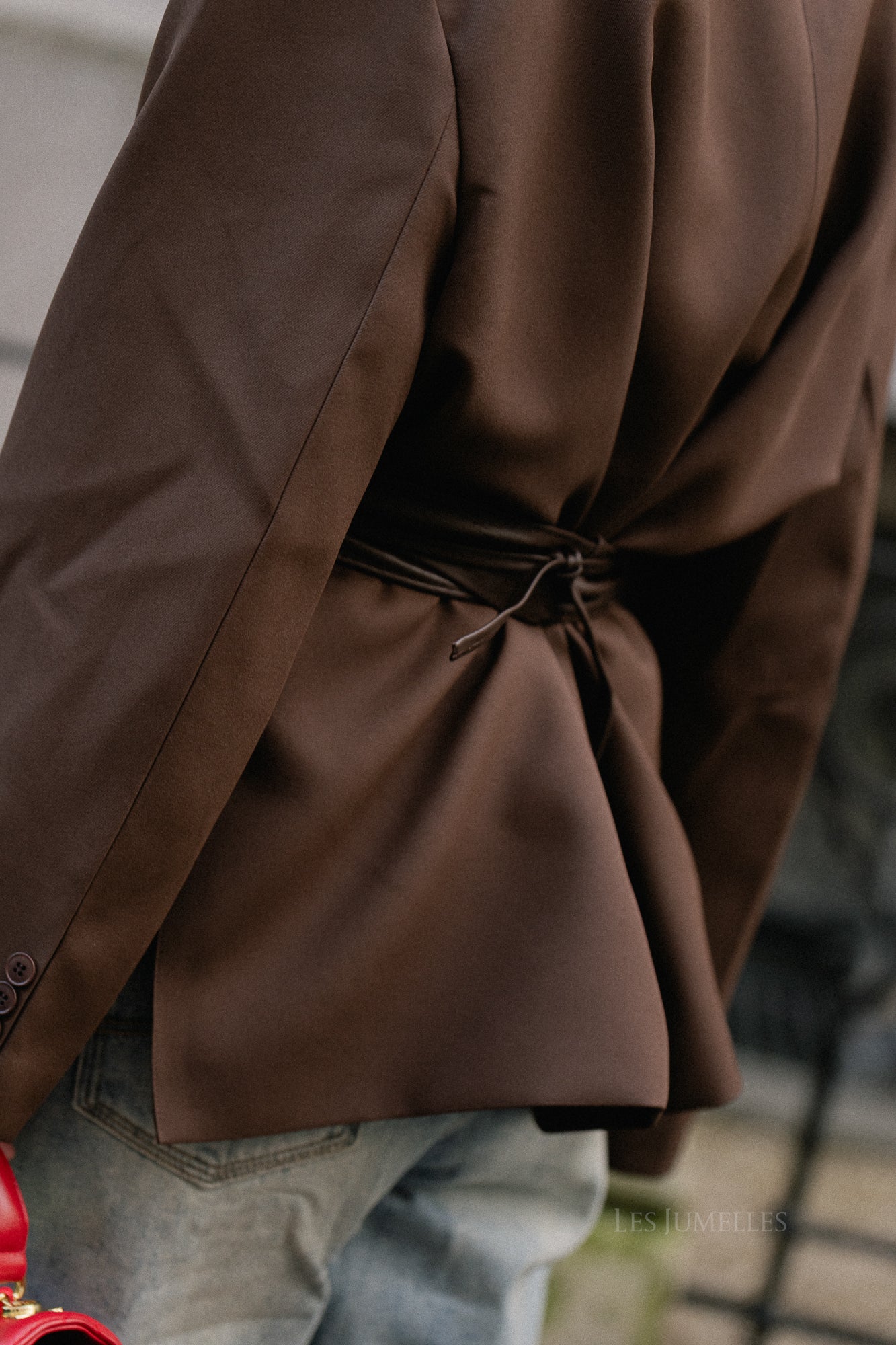 Maxine Leder-Bindegürtel Seal Brown