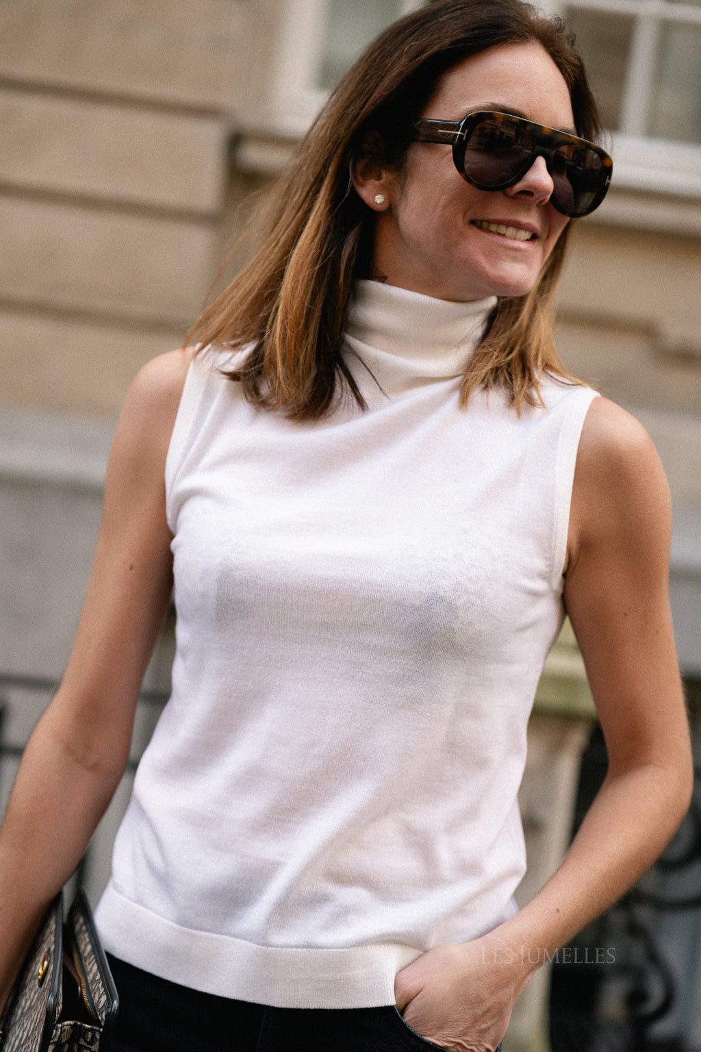 SLFThea SL knit roll neck egret