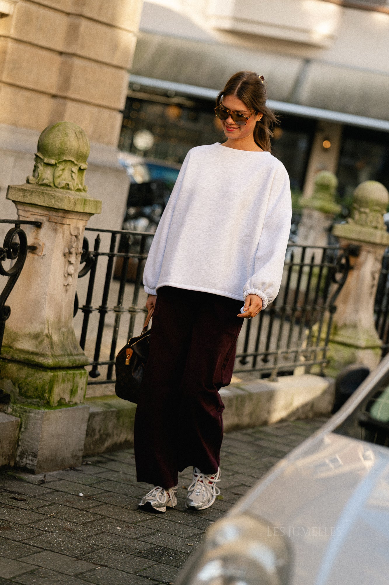 "APRES SKI" sweater light grey/burgundy