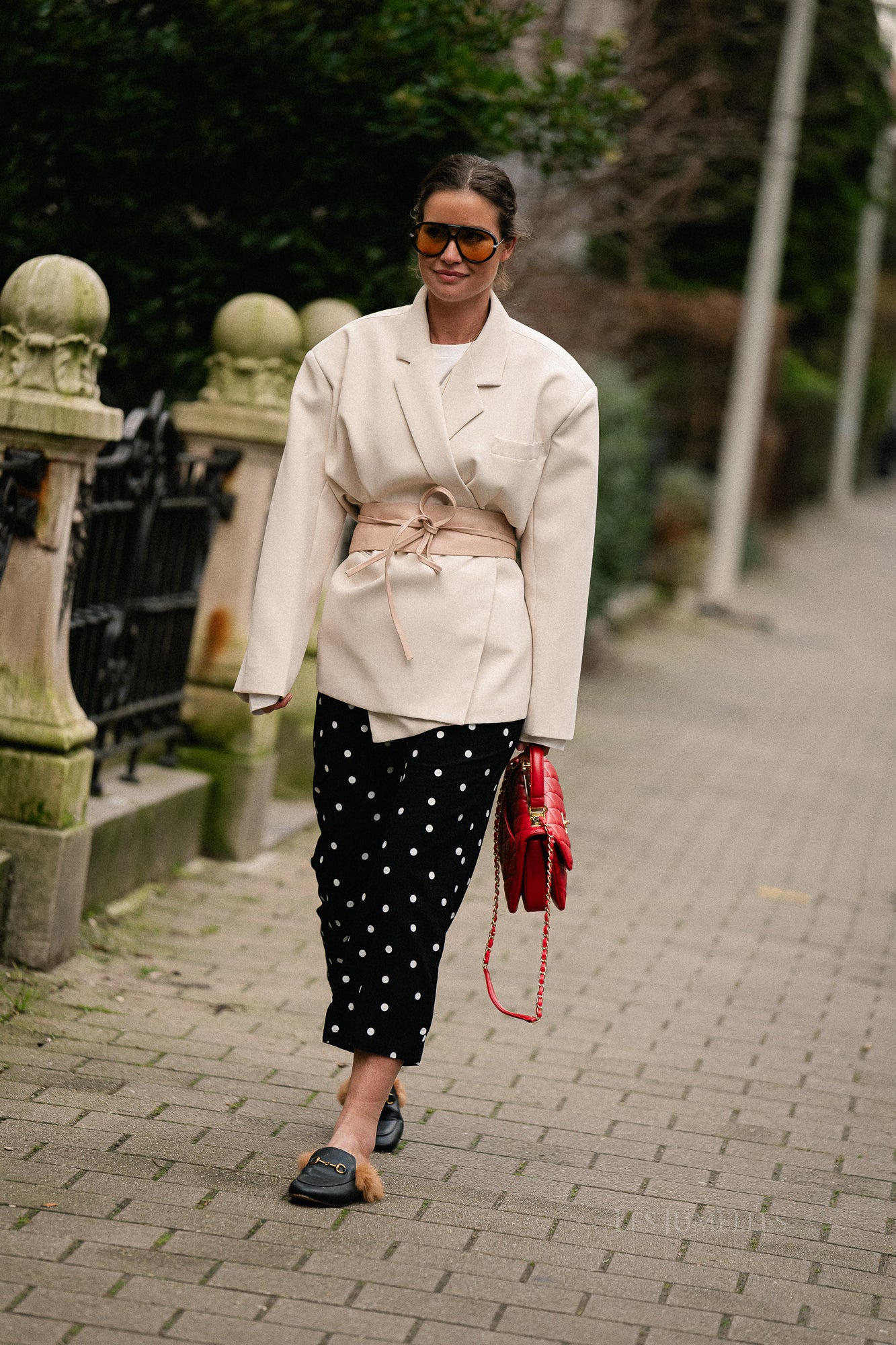 Hélène polka dot pants black