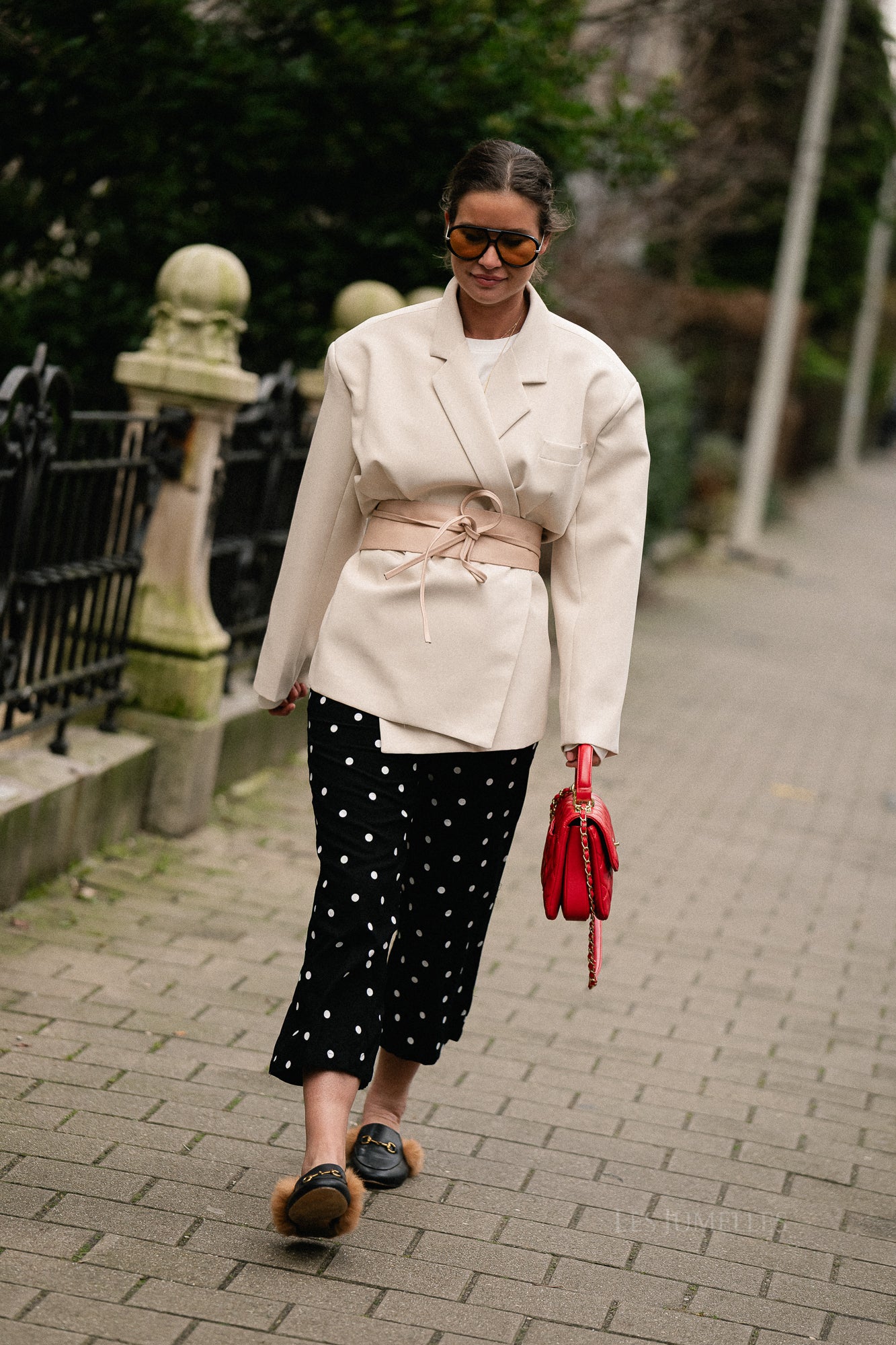 Maxine leren strikceintuur roze 