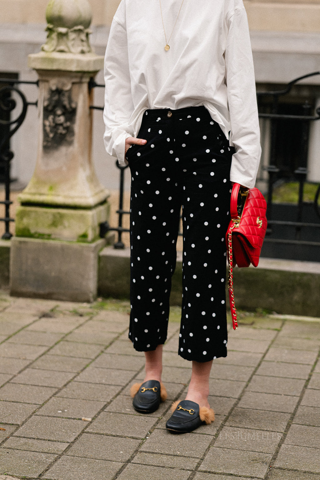 Hélène polka dot pants black