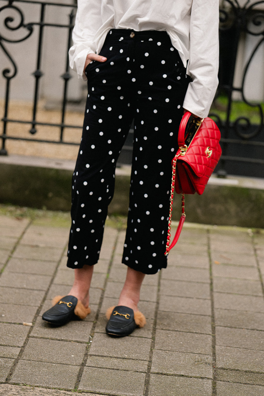 Hélène polka dot pants black