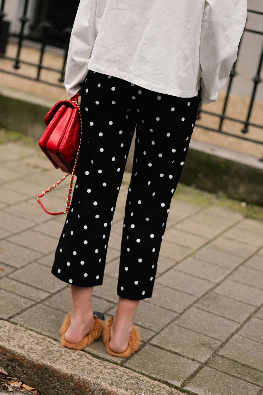Hélène polka dot pants black