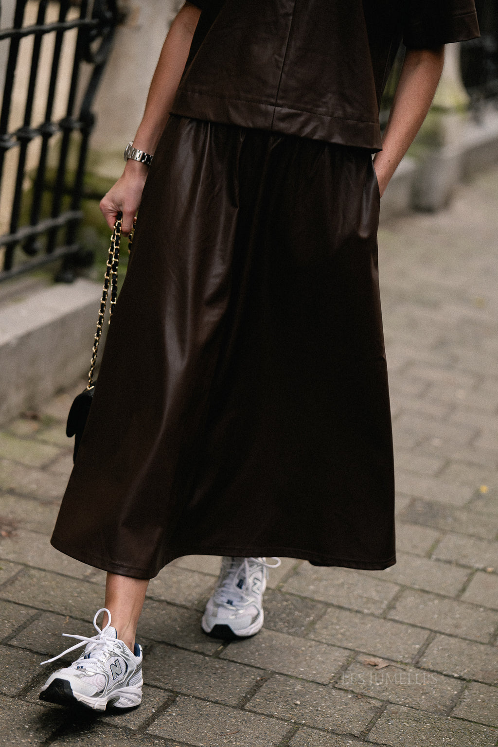 OBJEmery MW jupe midi marron