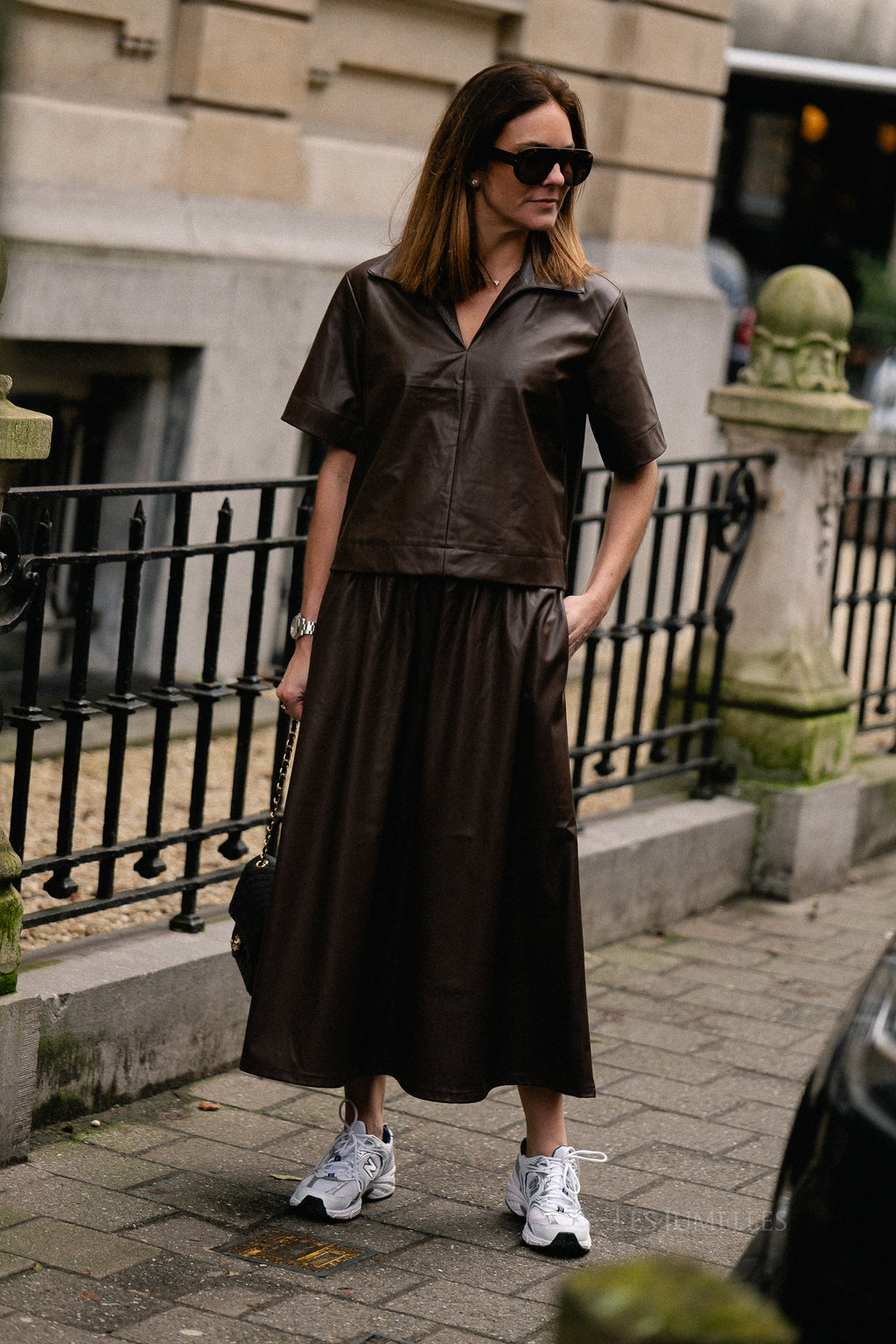 OBJEmery MW jupe midi marron