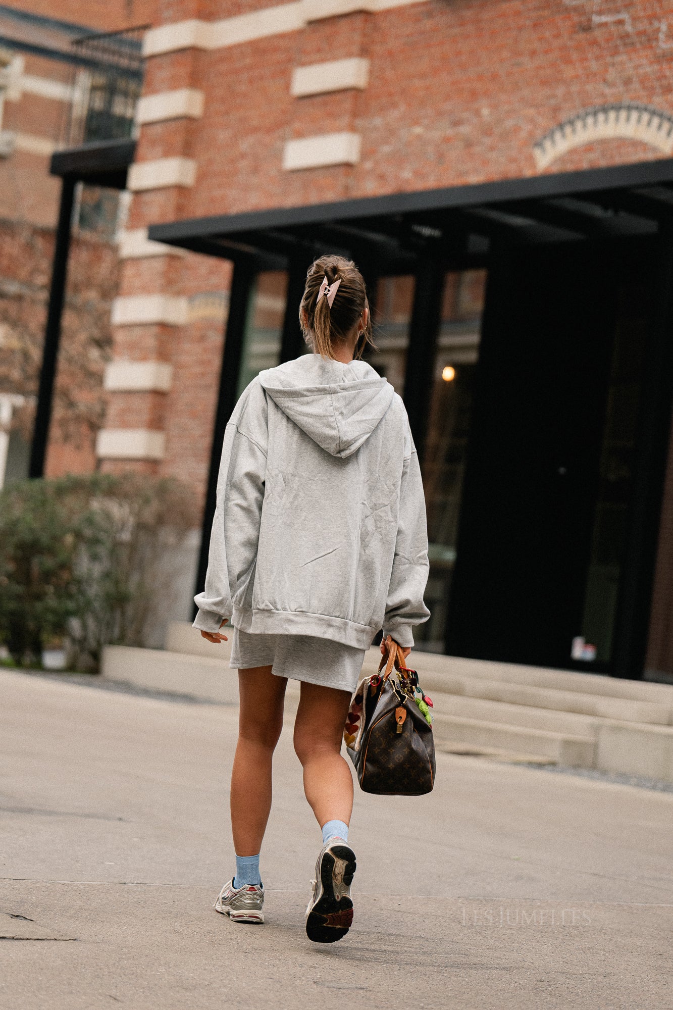 Adeline zip hoodie grey melange