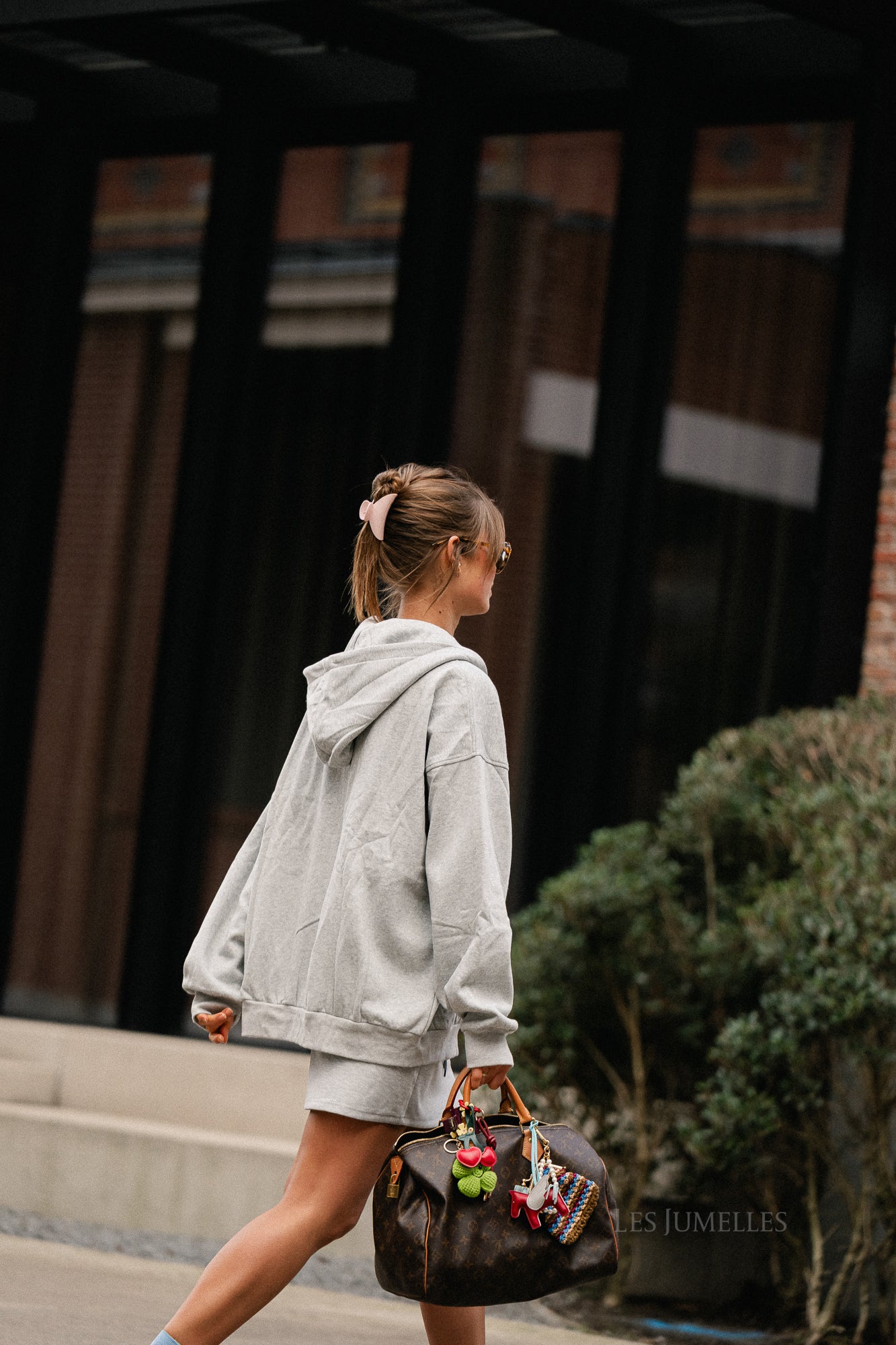 Adeline zip hoodie grey melange