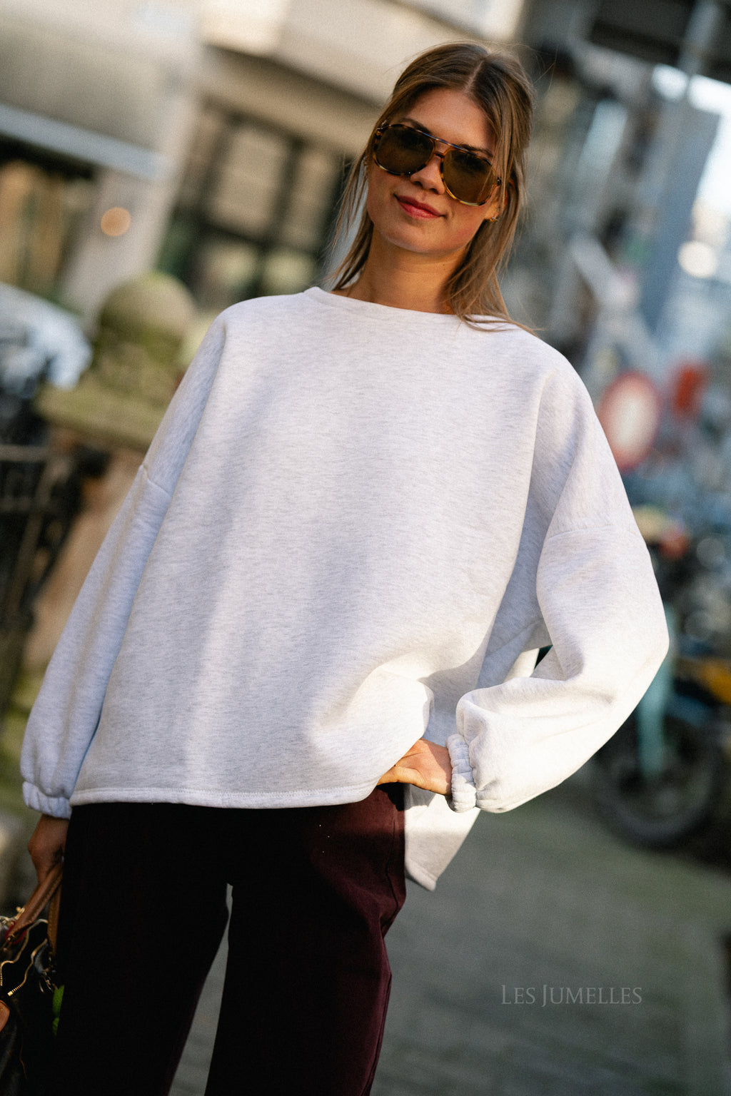 "APRES SKI" sweater light grey/burgundy