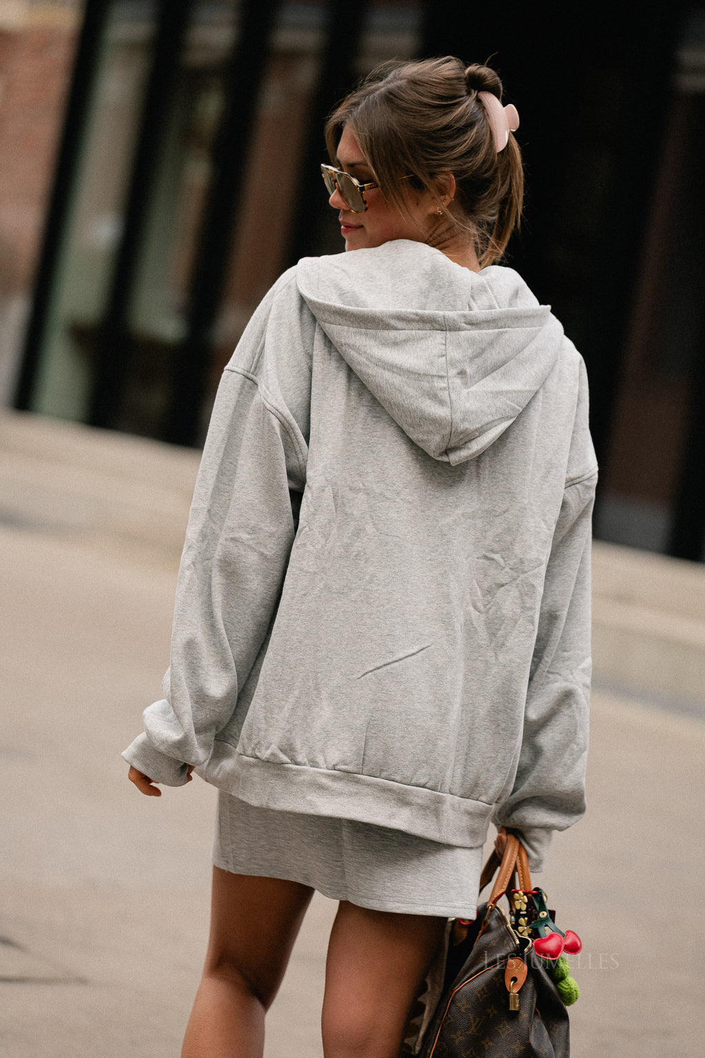 Adeline zip hoodie grey melange