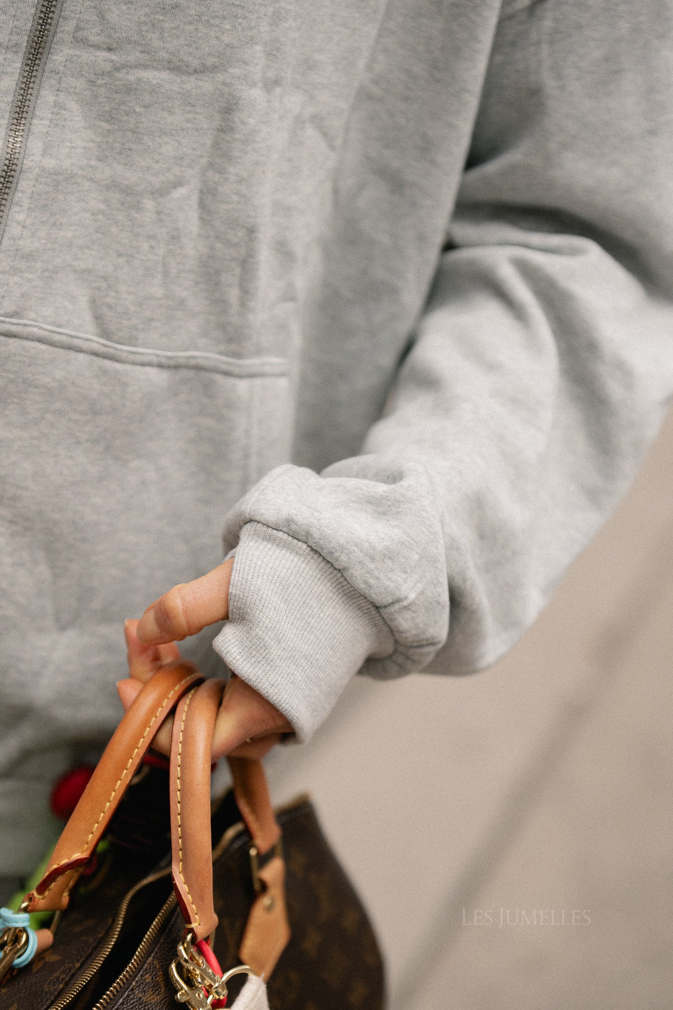 Adeline zip hoodie grey melange