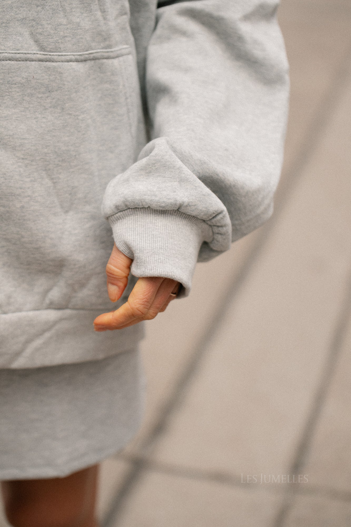 Adeline zip hoodie grey melange