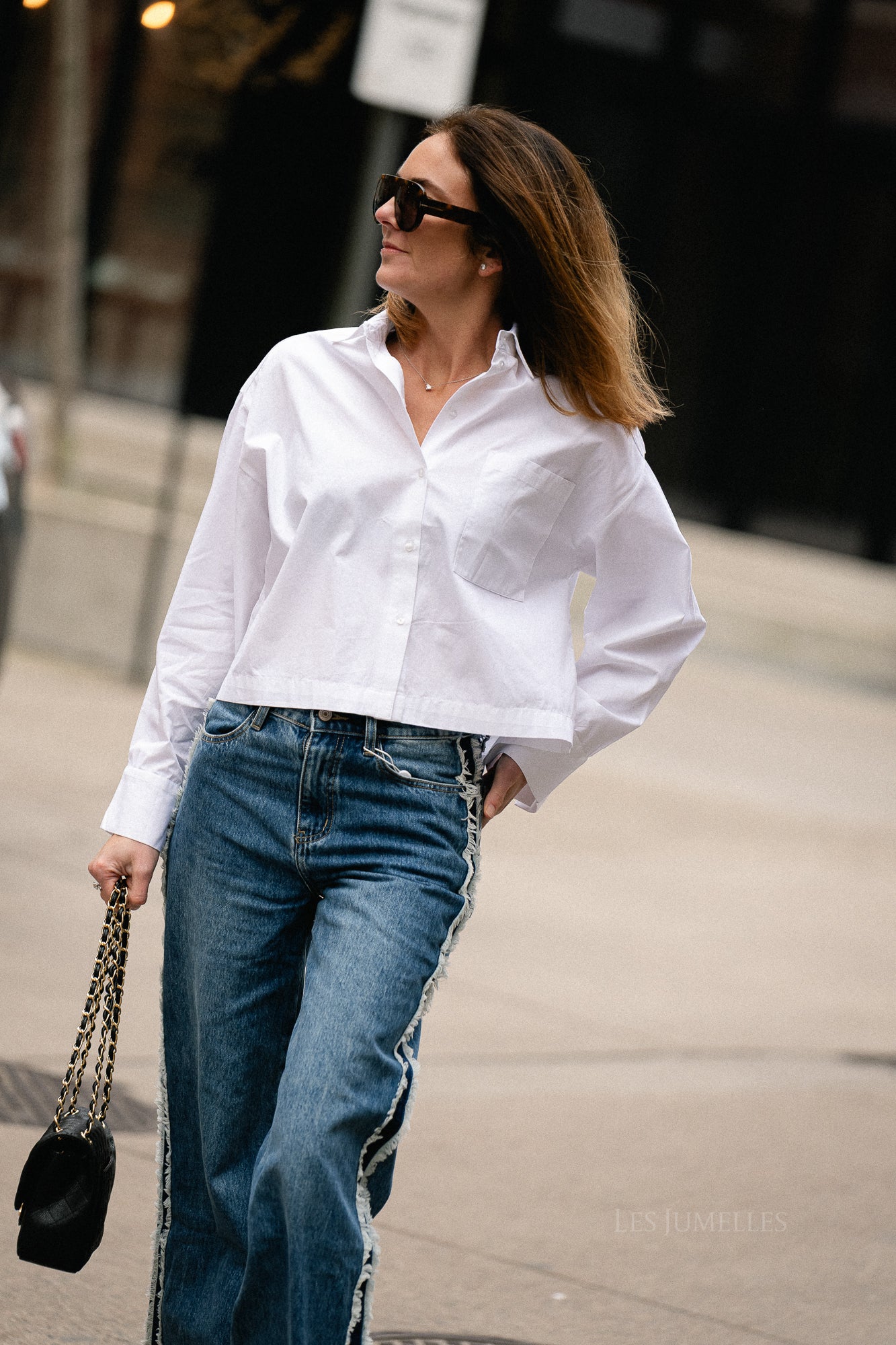 SLFAstha LS Cropped Boxy Shirt in Weiß