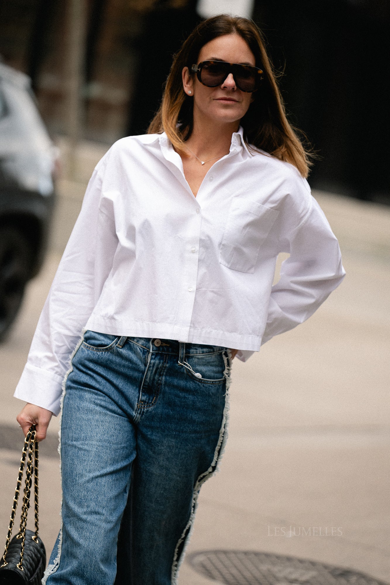 SLFAstha LS Cropped Boxy Shirt in Weiß