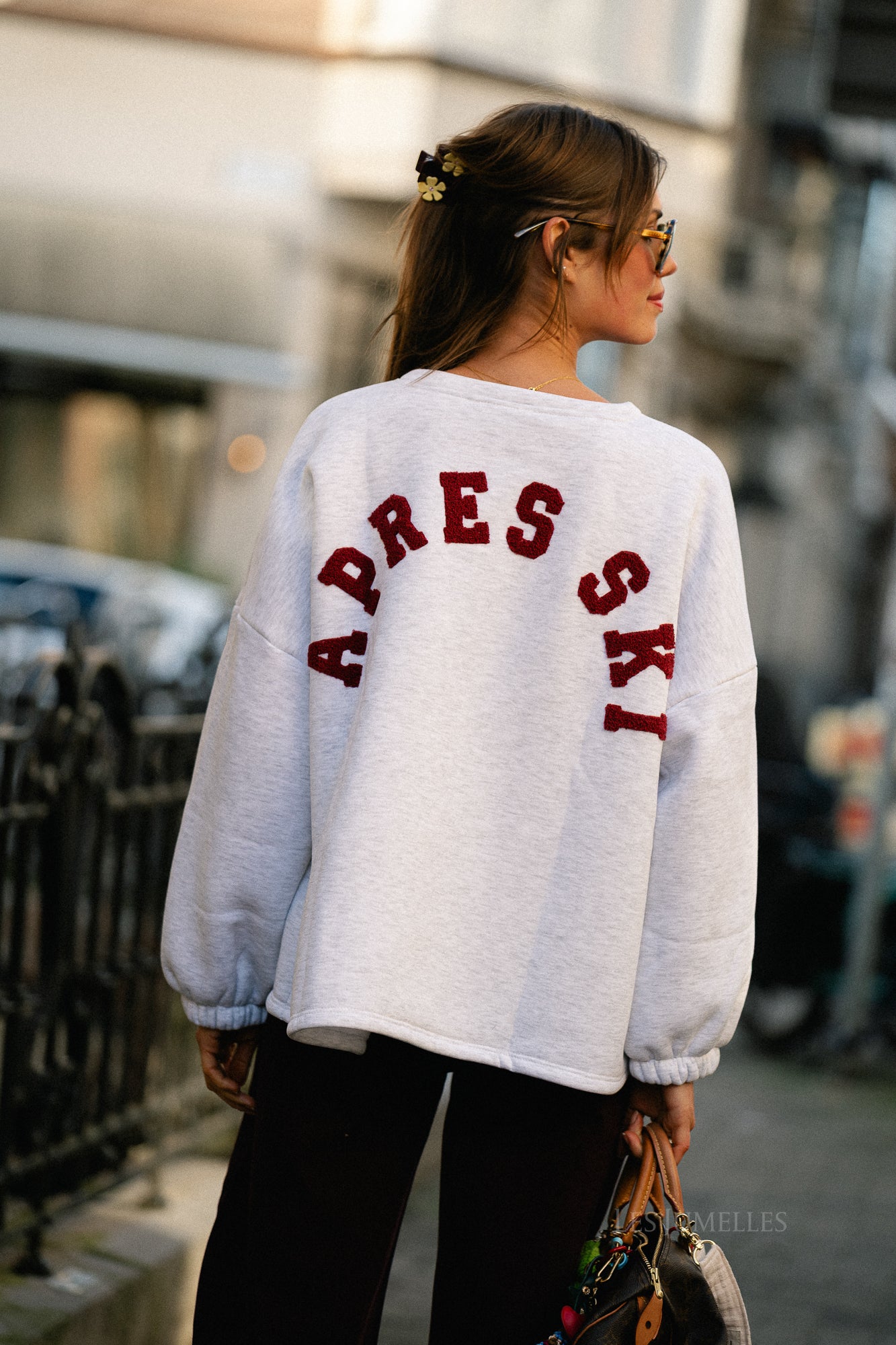 "APRES SKI" sweater light grey/burgundy