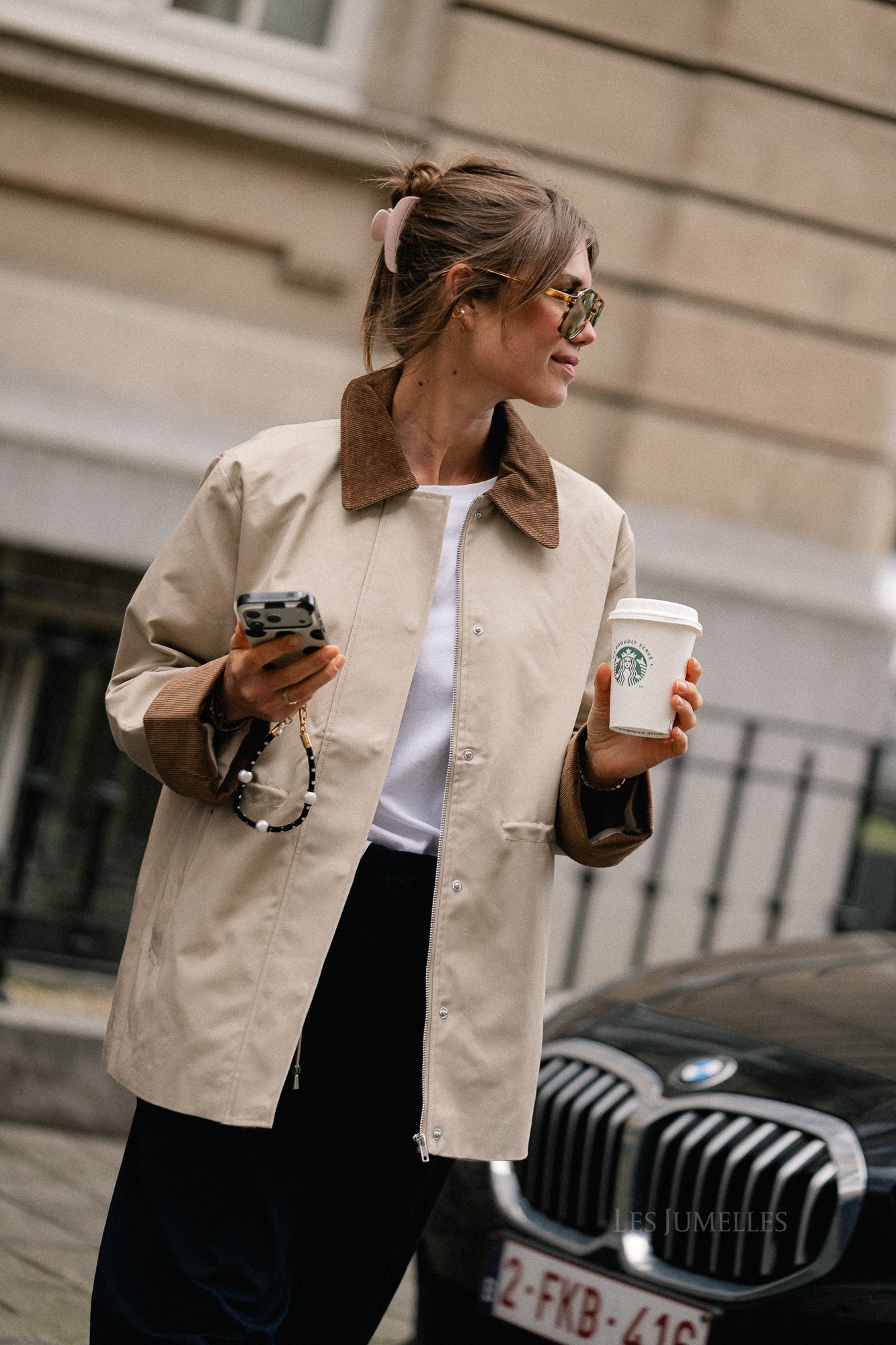 YASAnca Langarm-Parka Jacke Beige