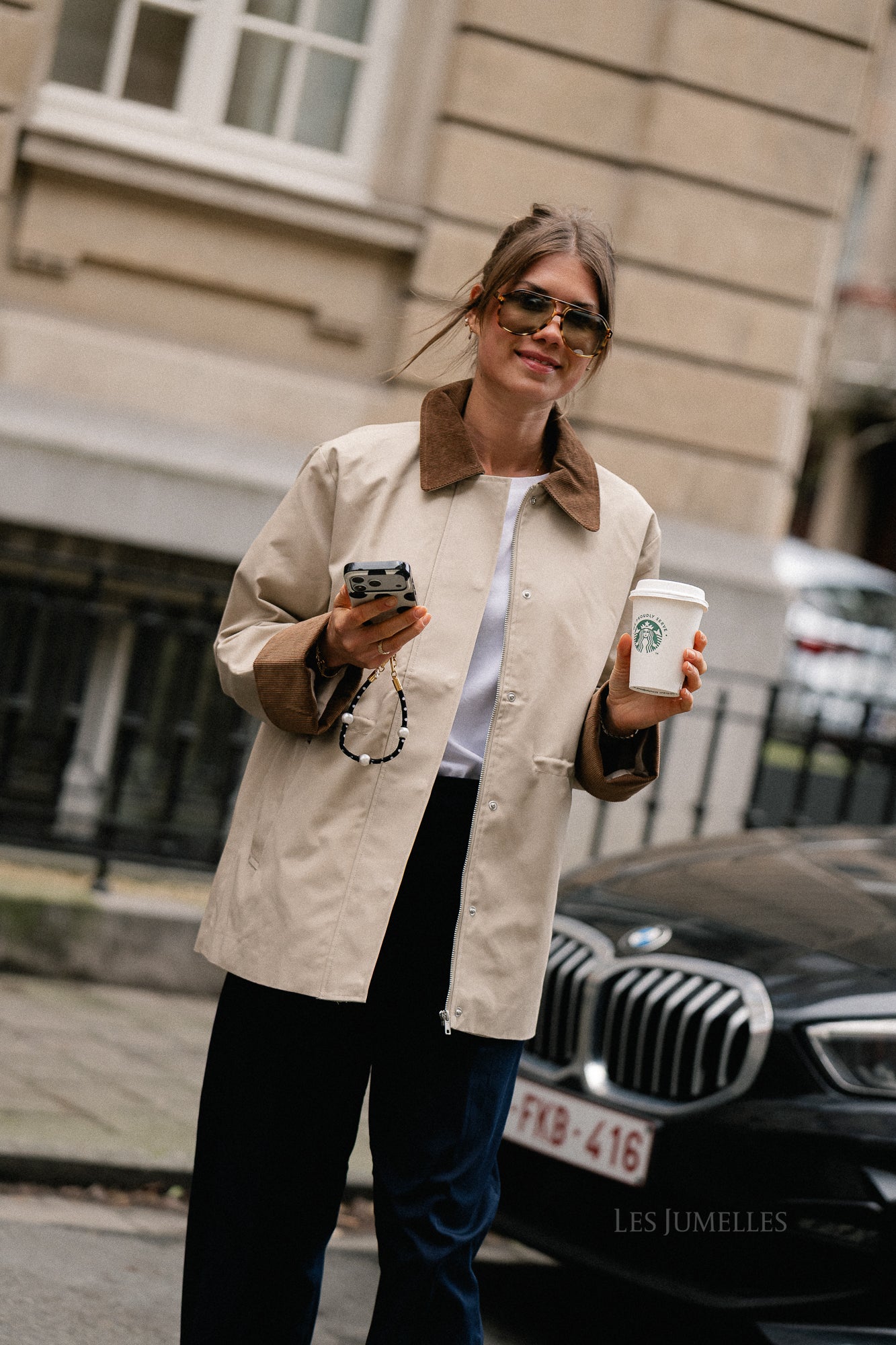 YASAnca Langarm-Parka Jacke Beige