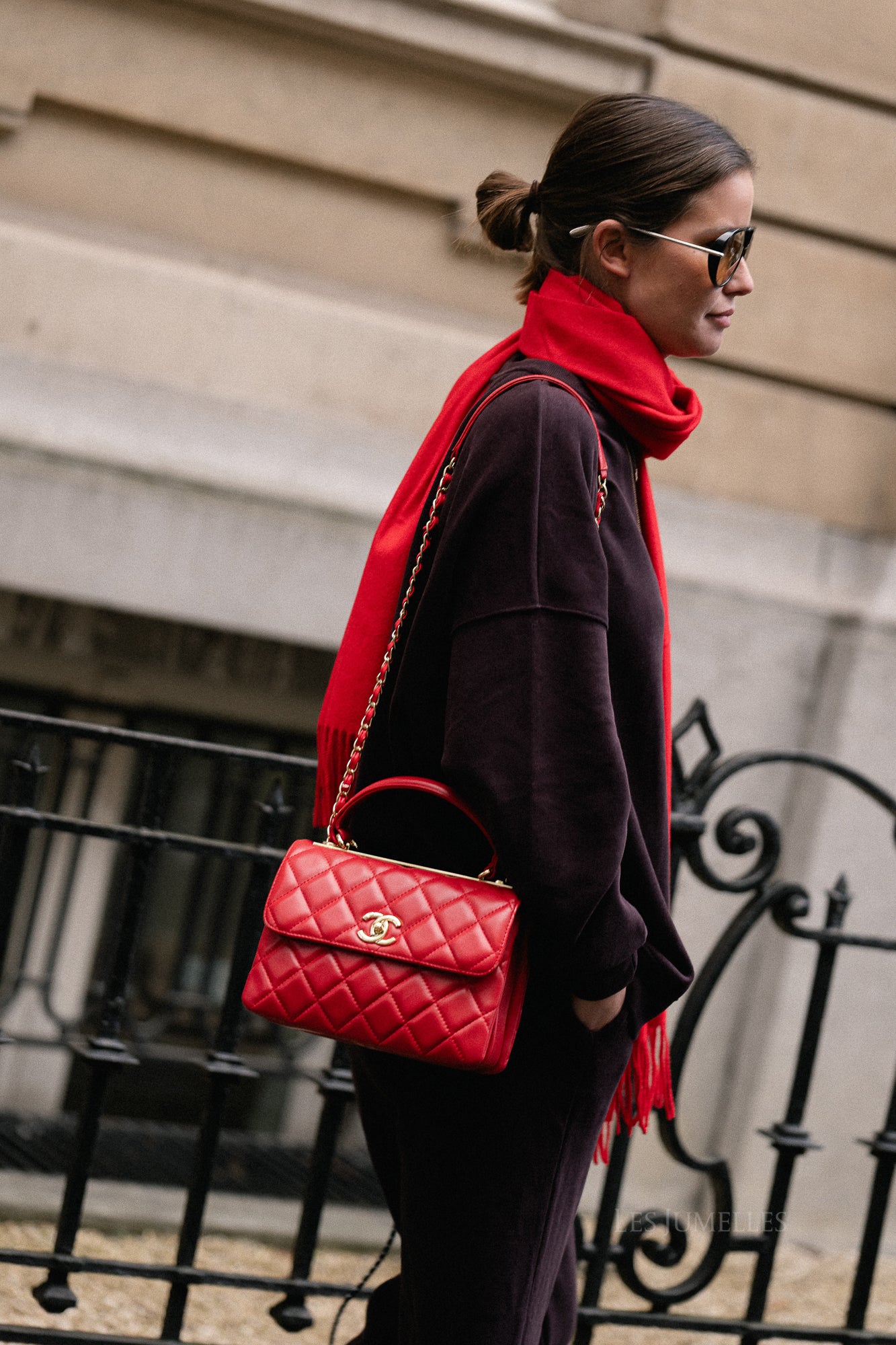 Louna cashmere blend scarf red