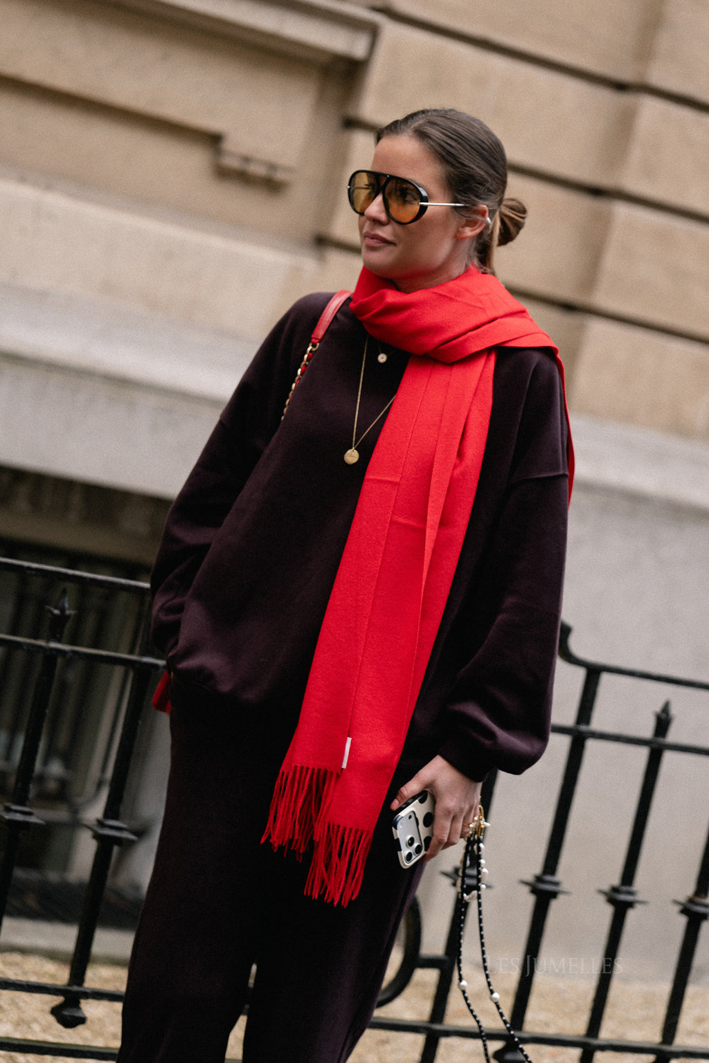 Louna kasjmierblend sjaal rood