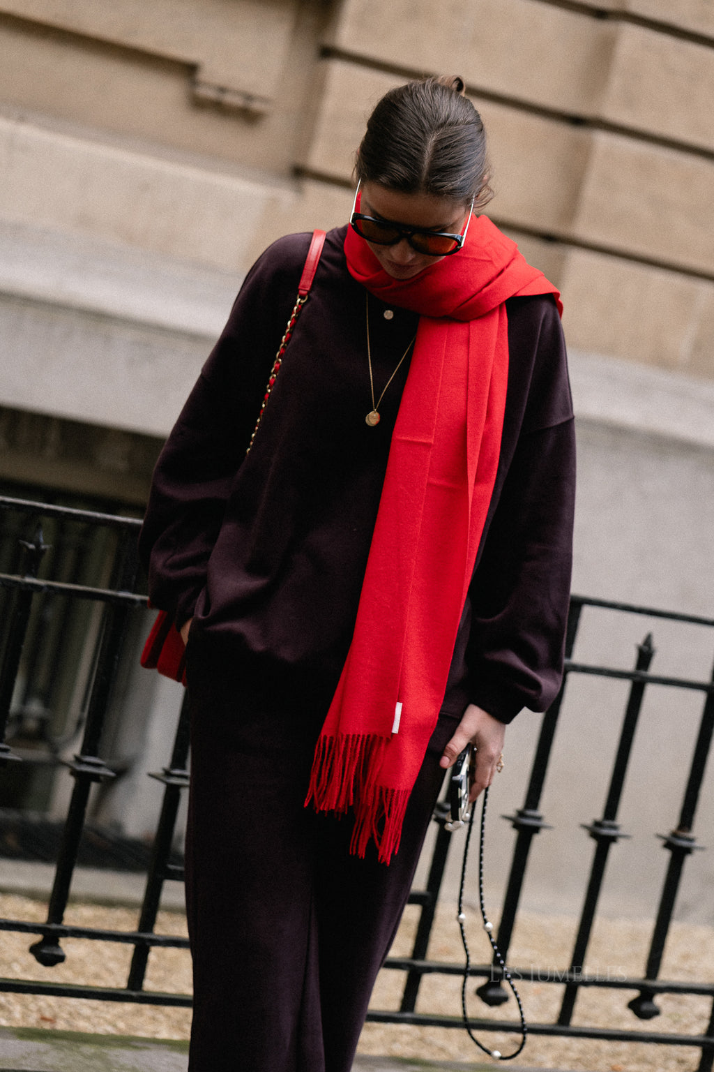 Louna kasjmierblend sjaal rood