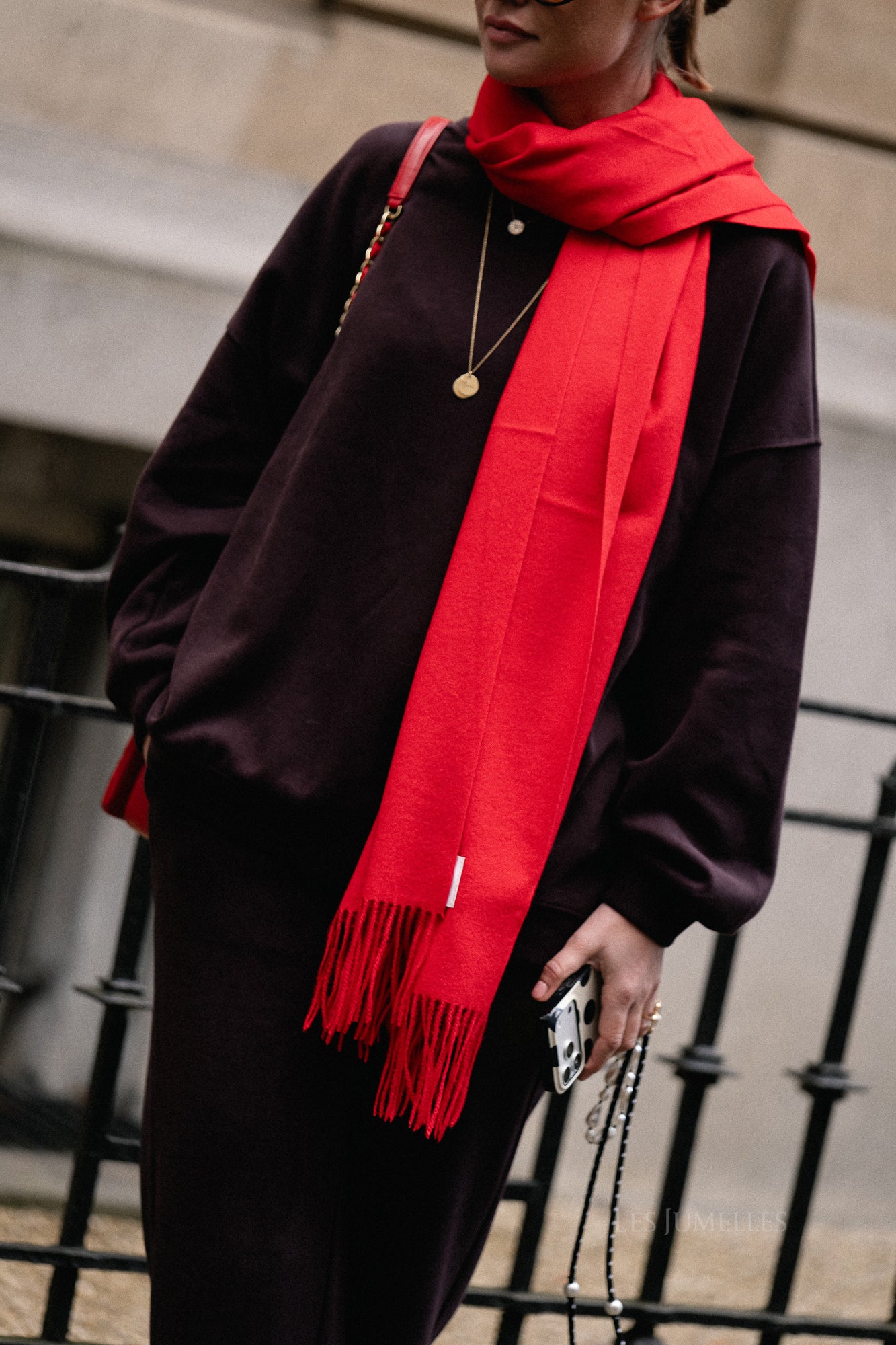 Louna cashmere blend scarf red