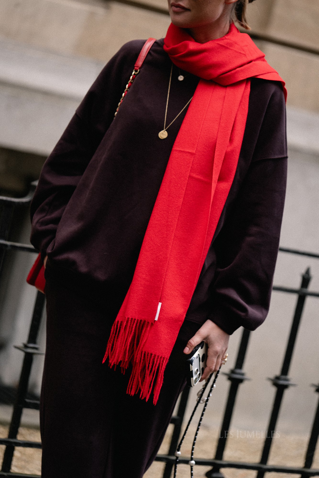 Louna cashmere blend scarf red