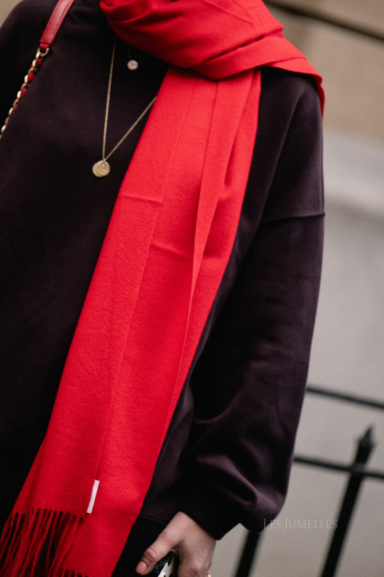 Louna cashmere blend scarf red