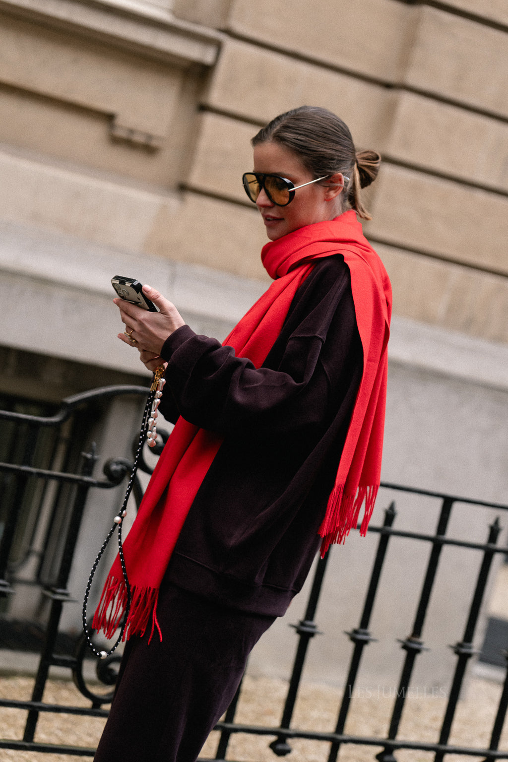 Louna kasjmierblend sjaal rood